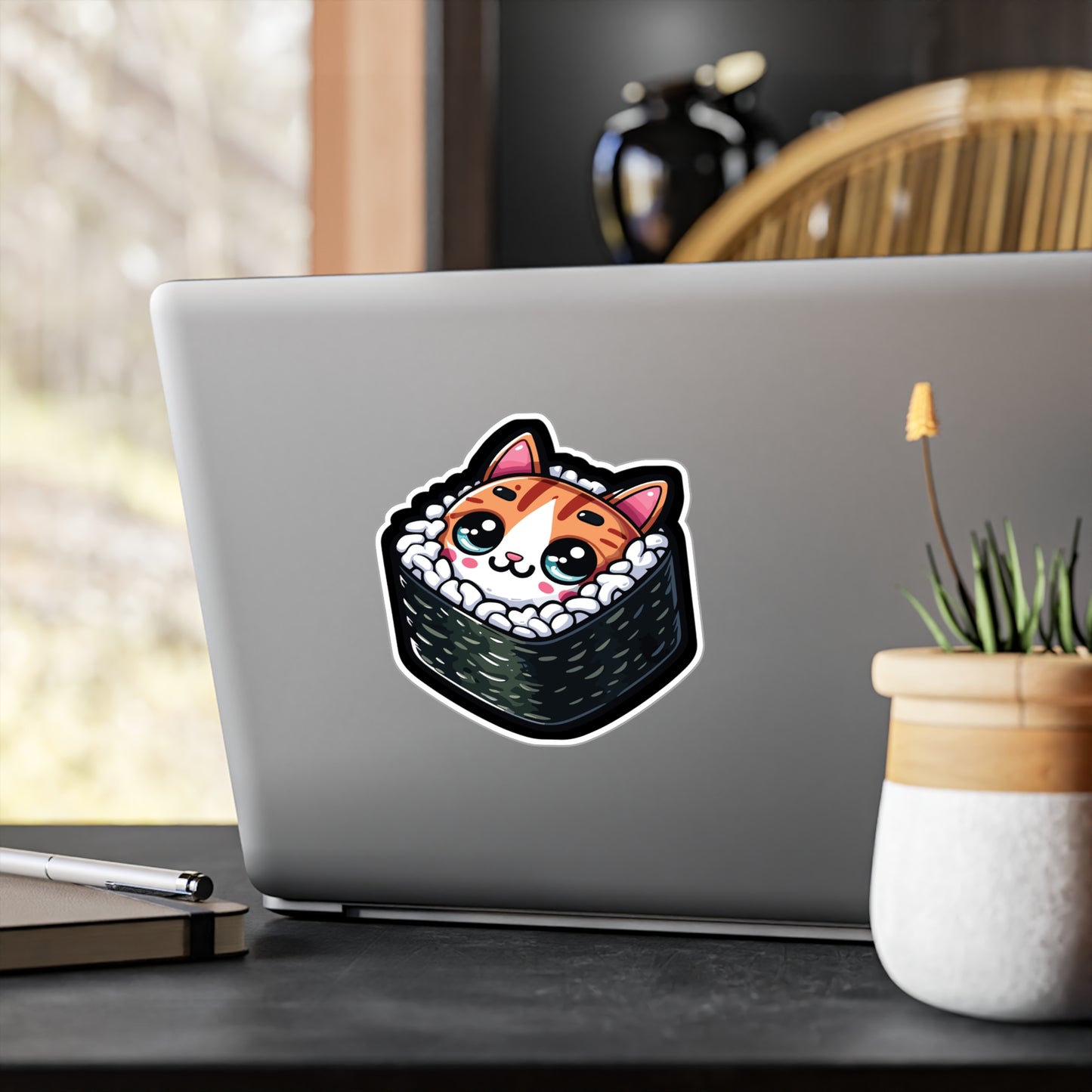 Sushi Cat - Sushi Sticker for Car Laptop Sticker. Water Bottle Sticker, Vinyl Fish Decal, Rolls Sticker - Sushi Gift