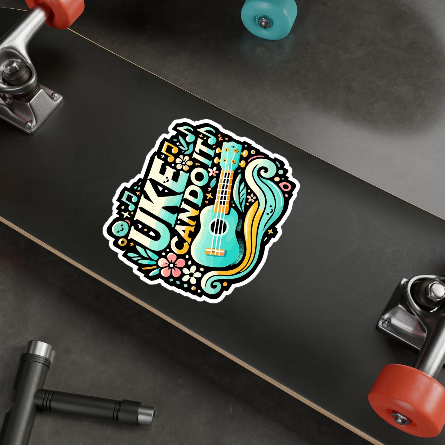 Uke Can Do It - Ukulele Sticker for Car Window Laptop Sticker. Water Bottle Sticker, Vinyl Musician Decal, Uke Sticker - Ukulele Gift