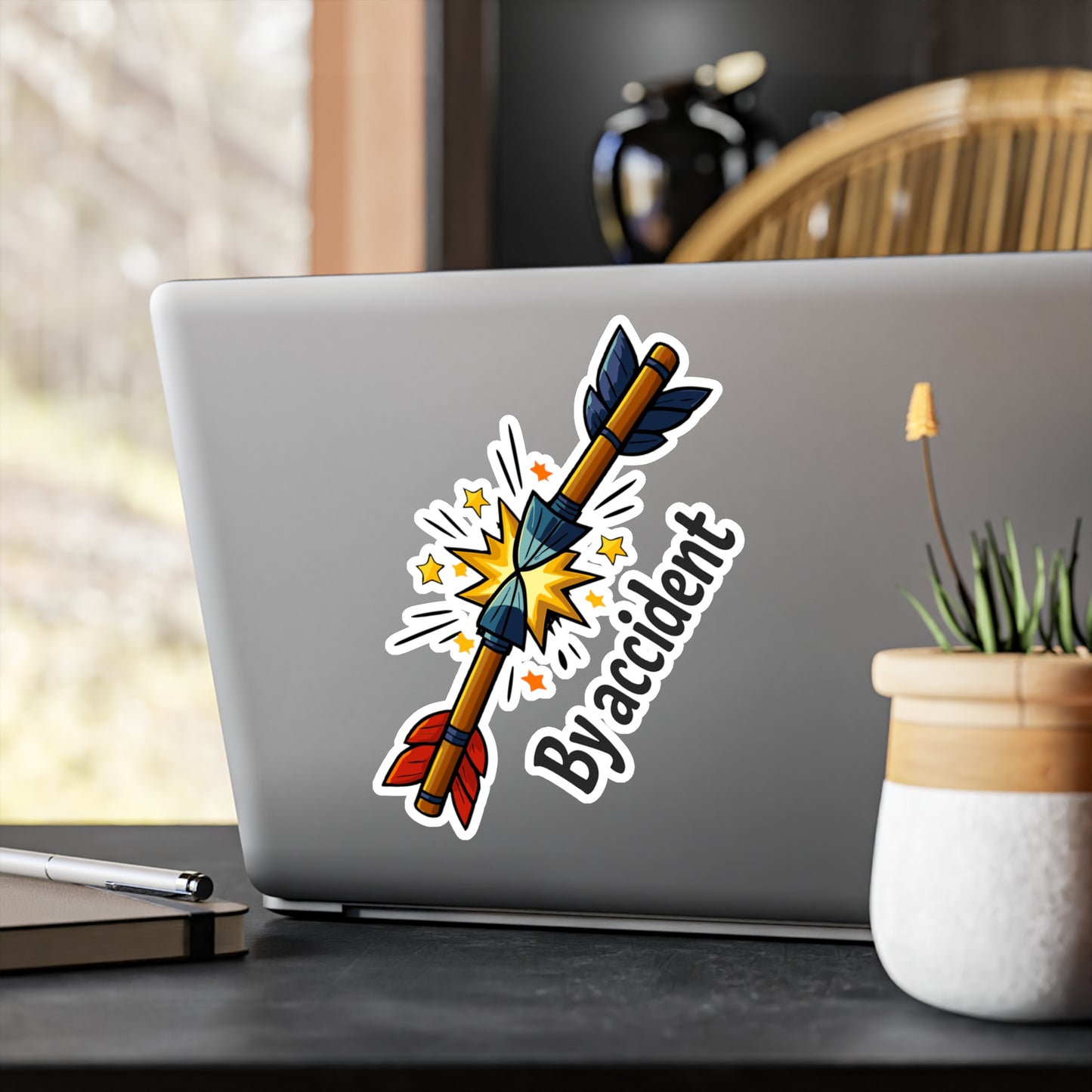Archery Sticker By Accident Funny Archer Hunting Shoot Design Waterproof Vinyl Decals for Laptop Water Bottle