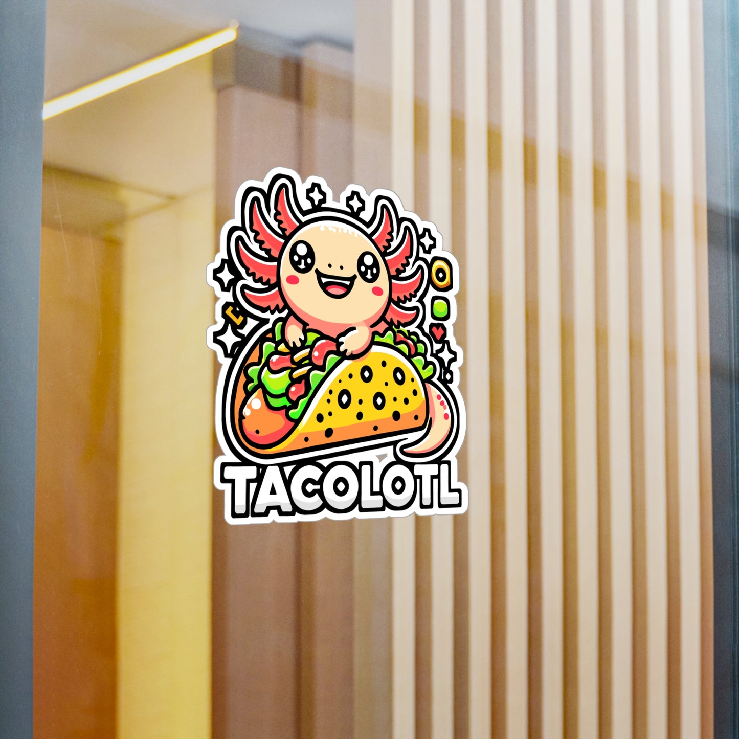 Tacolotl – Tacos Vinyl Decal for Car, Laptop, or Water Bottle | Mexican Foodie Gift, Funny Taco Sticker
