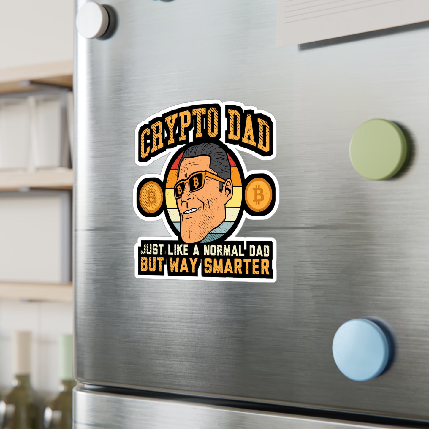 Cypto Dad - Cryptocurrency Sticker for Laptop Sticker. Water Bottle Sticker, Vinyl Dad Decal - Cryptocurrency Gift