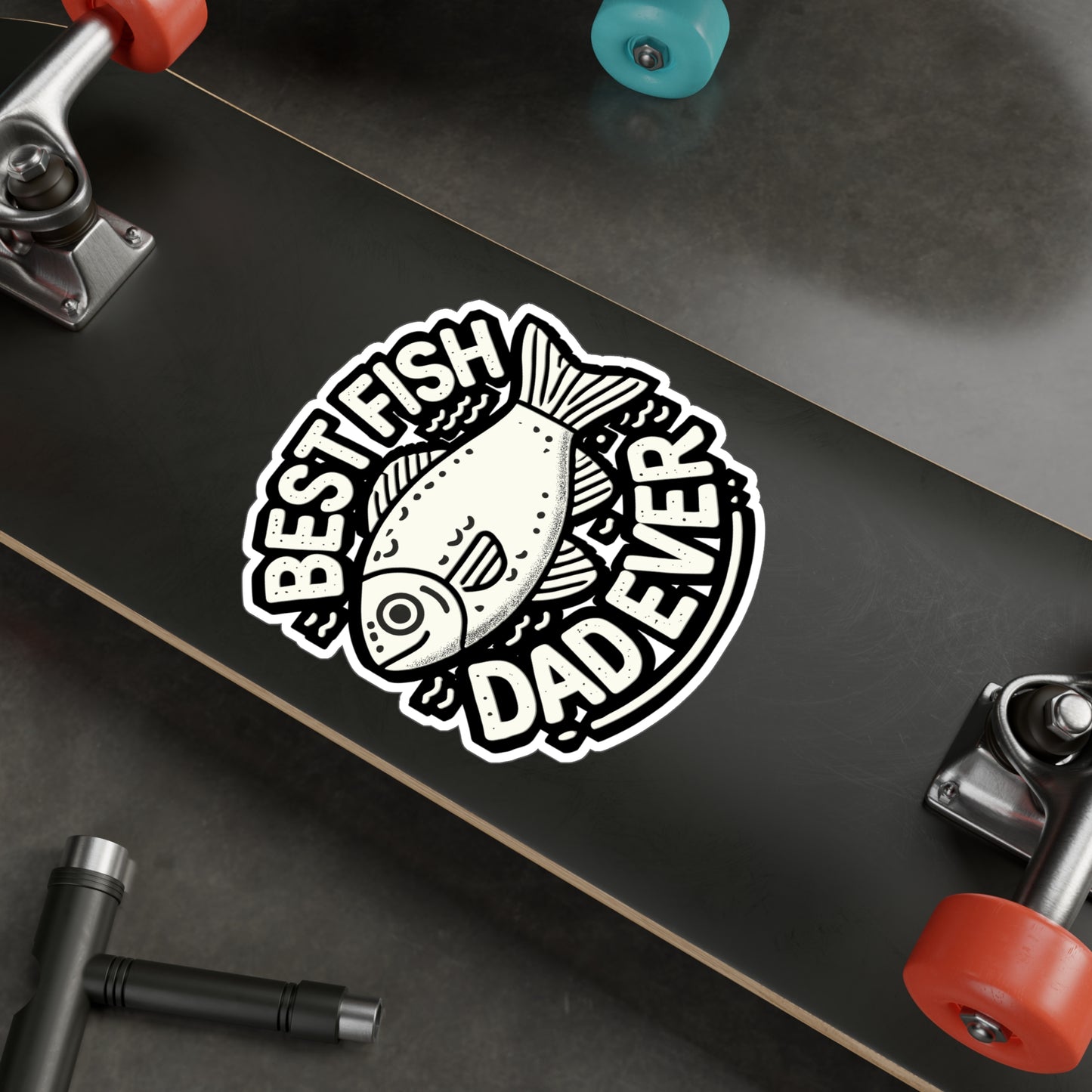 Best Fish Dad Ever - Aquarist Sticker for Car Laptop Sticker. Water Bottle Sticker, Vinyl Aquarium Decal - Aquarist Gift