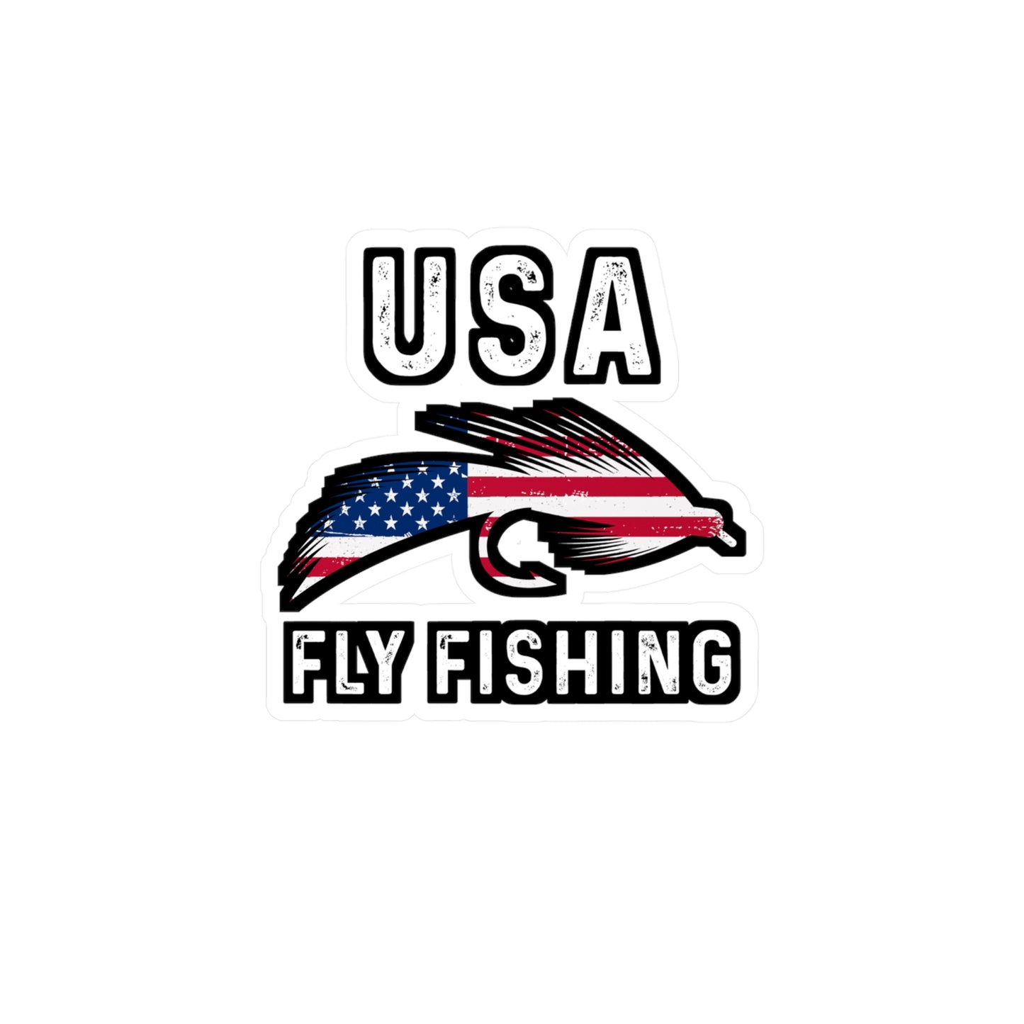 USA Fly Fishing - Fly-fishing Sticker for Laptop Sticker. Water Bottle Sticker, Vinyl Angling Decal - Fly-fishing Gift