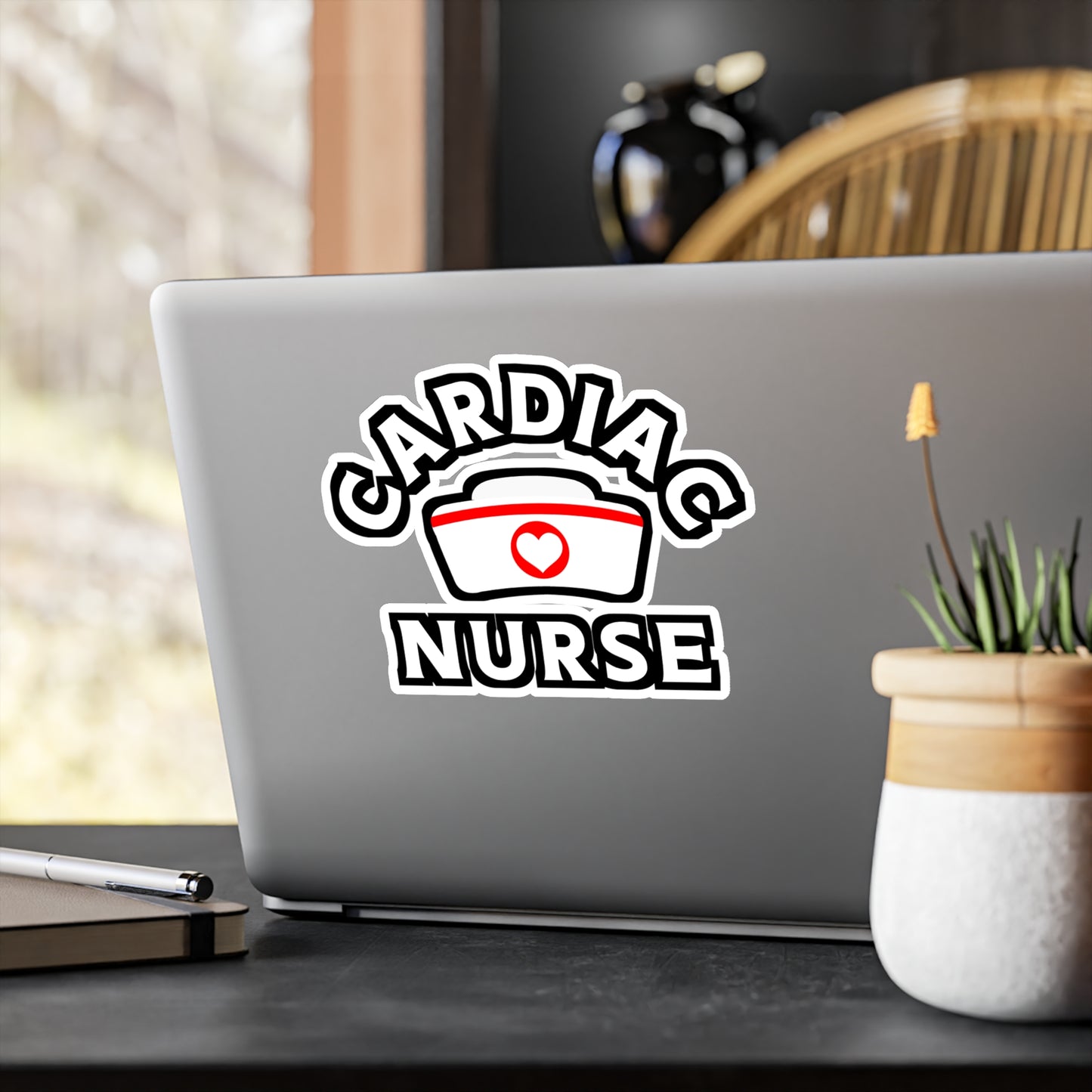 Cardiac Nurse Vinyl Decal for Car Window, Laptop, Water Bottle | Heart Sticker | Perfect Gift for Cardiac Nurse