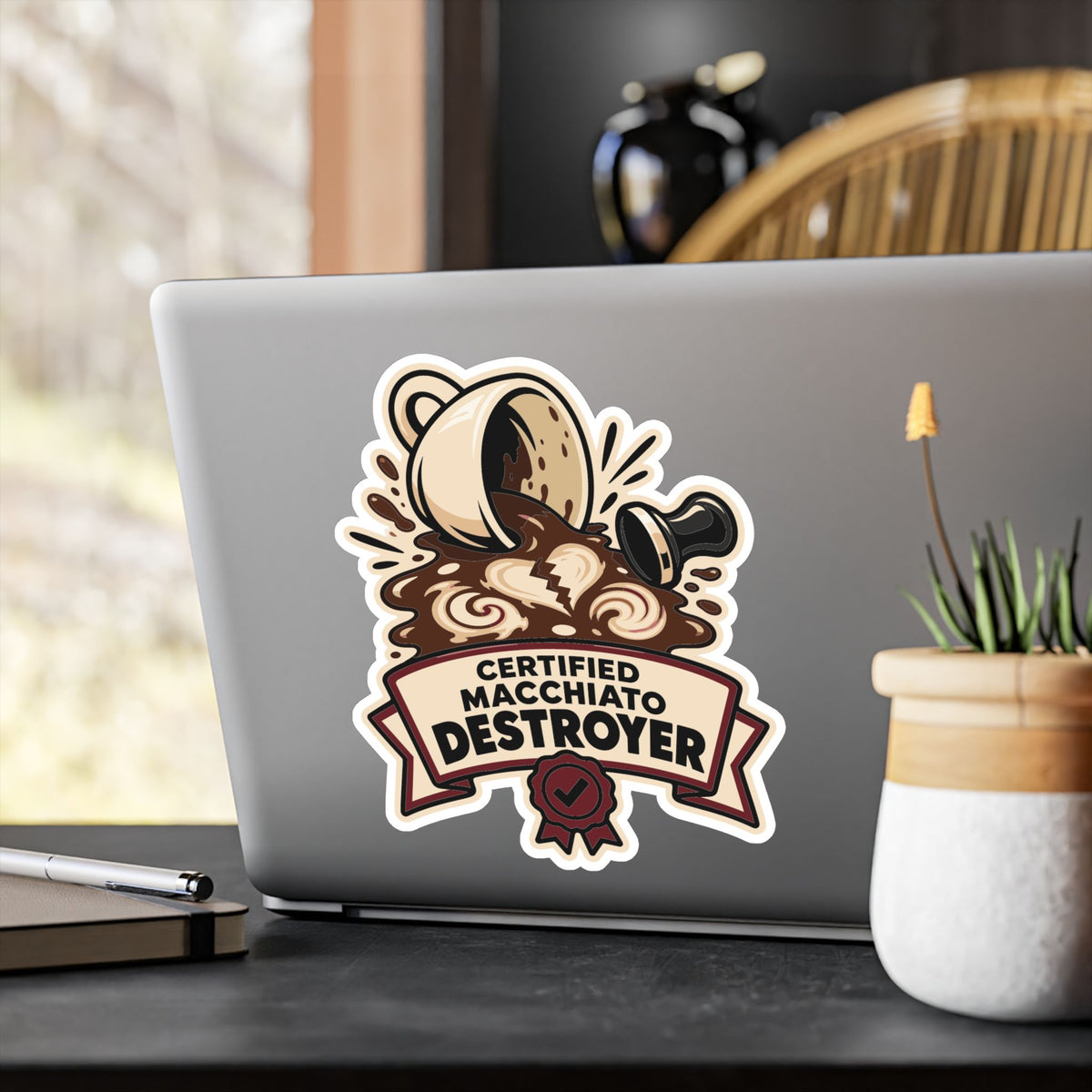 Espresso Sticker - Certified Macchiato Destroyer Decals for Your Coffee Grinder or Digital Scale