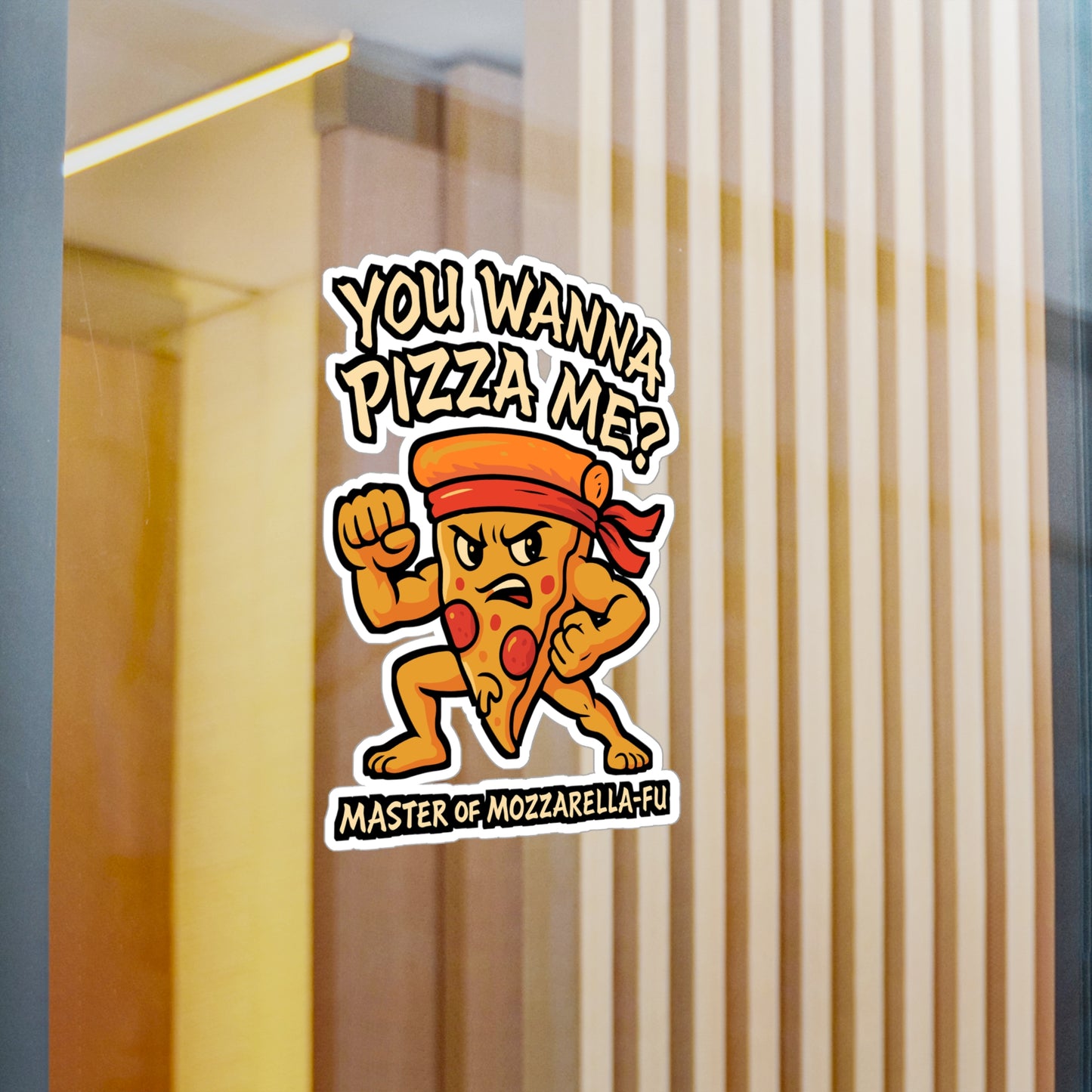 You Wanna Pizza Me? – Funny Pizza Sticker for Laptop, Car Window & Water Bottle | Vinyl Martial Arts Decal, Taekwondo Gift