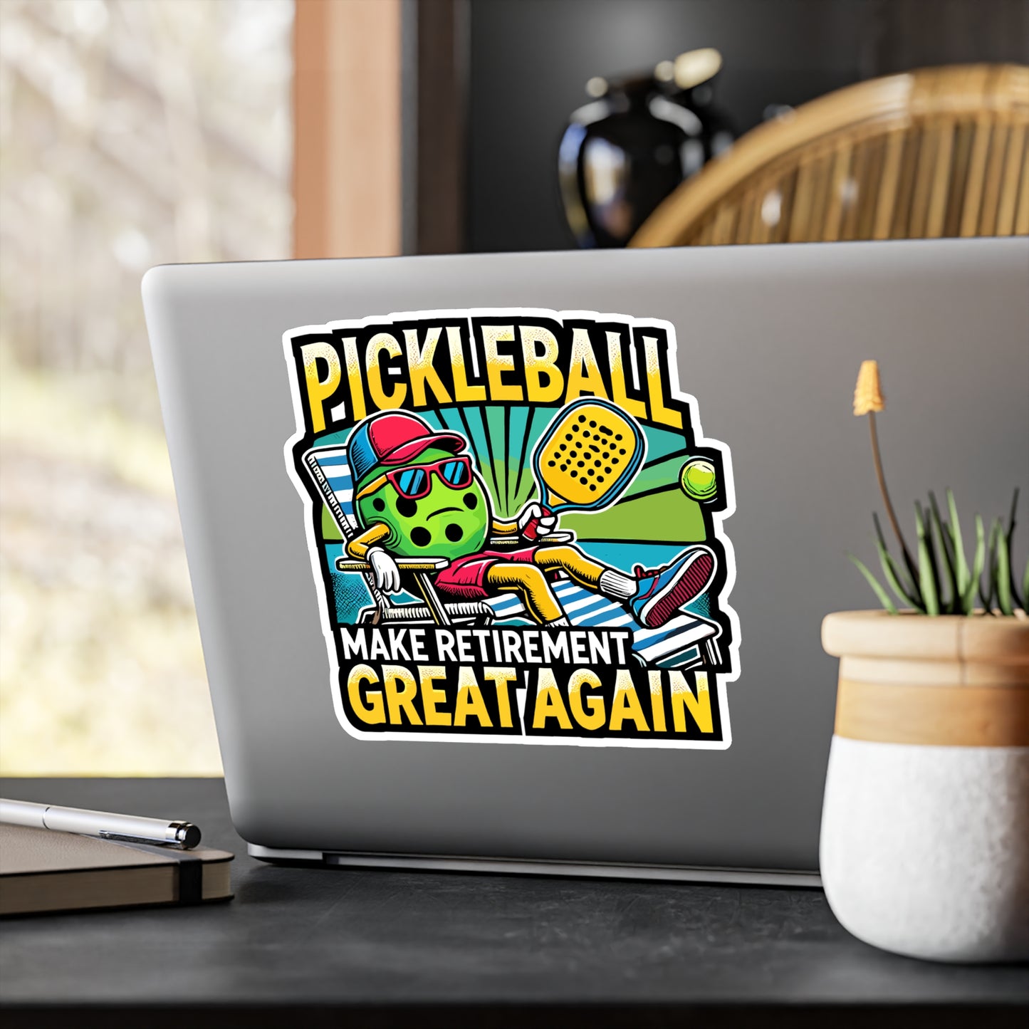 Pickleball Make Retirement Great Again - Pickleball Sticker for Laptop Sticker. Water Bottle Sticker, Vinyl Dink Decal - Pickleball Gift