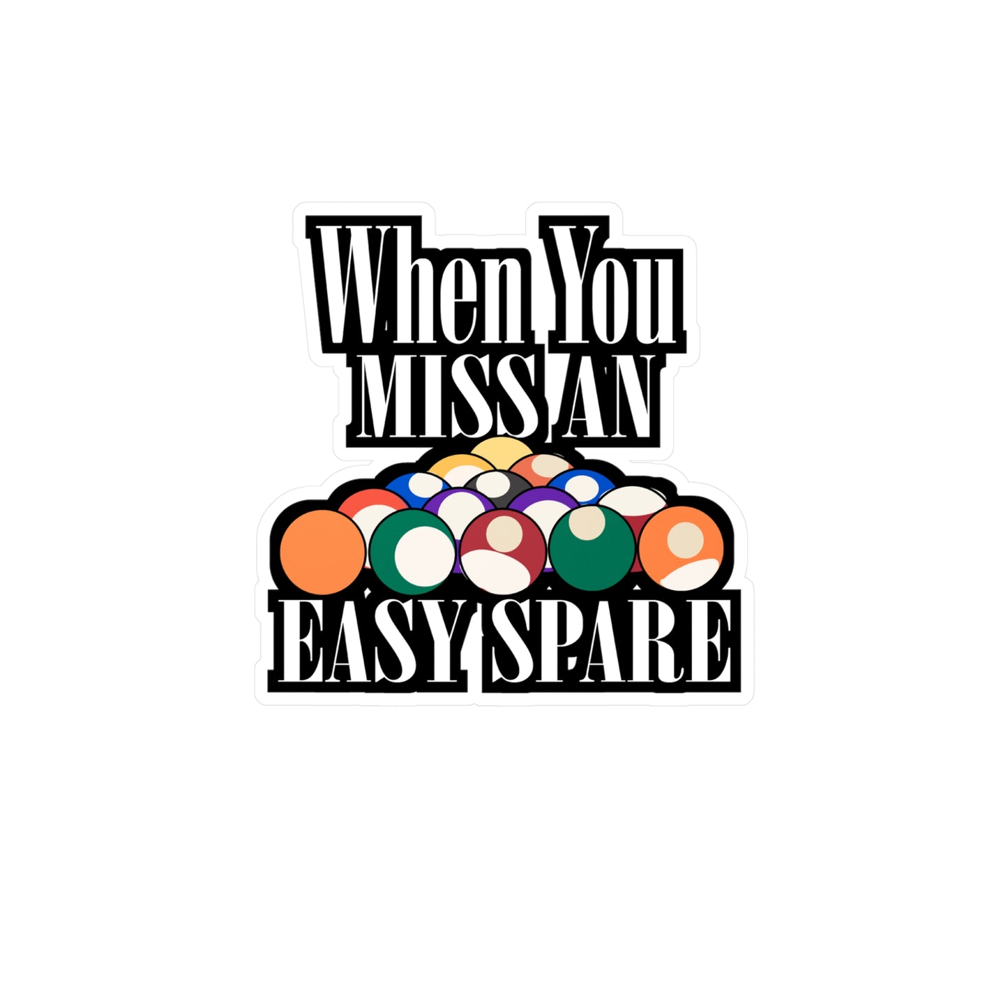 When You Miss An Easy Spare Bowling - Bowling Sticker for Laptop Sticker. Water Bottle Sticker, Vinyl Ten-pin Decal - Bowling Gift