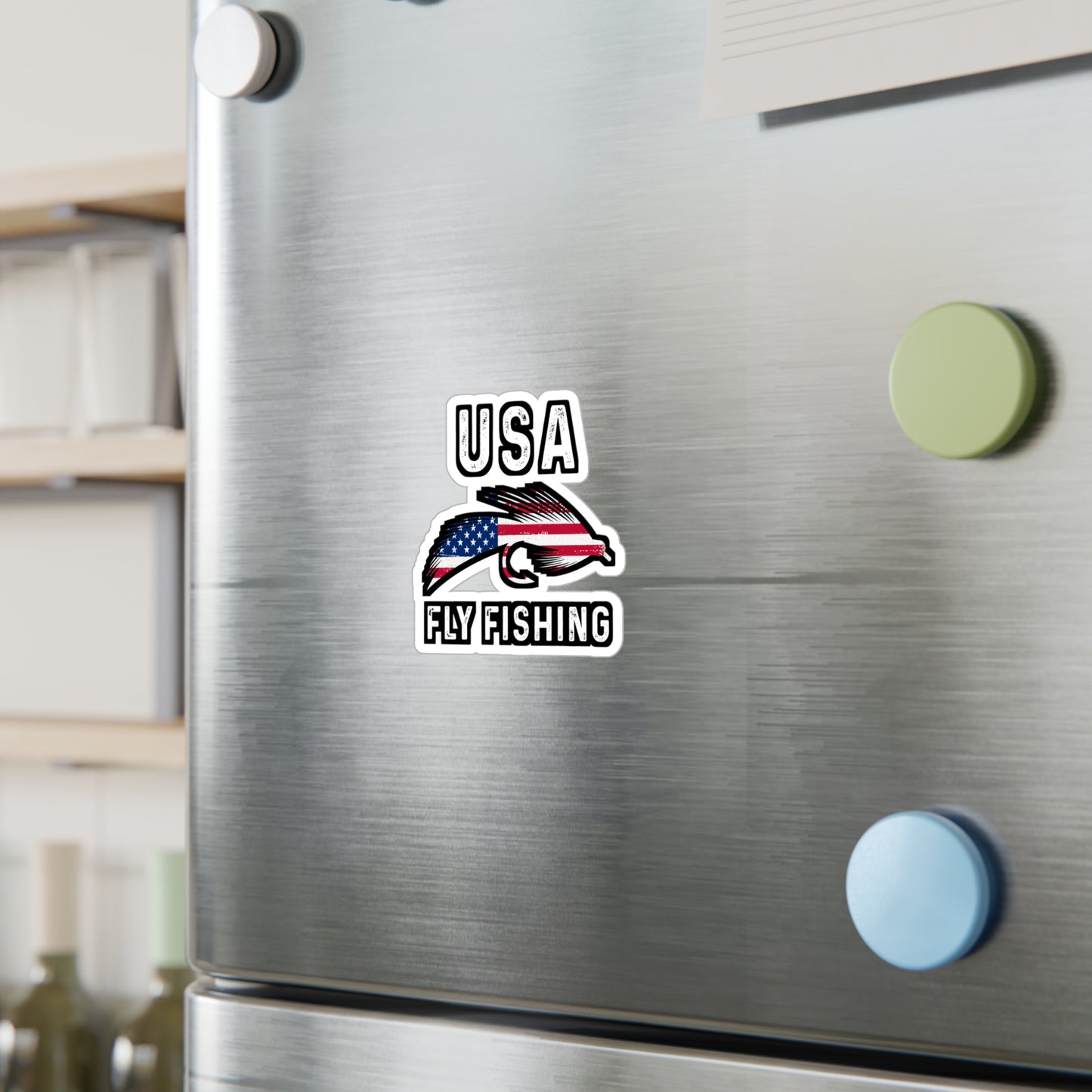 USA Fly Fishing - Fly-fishing Sticker for Laptop Sticker. Water Bottle Sticker, Vinyl Angling Decal - Fly-fishing Gift