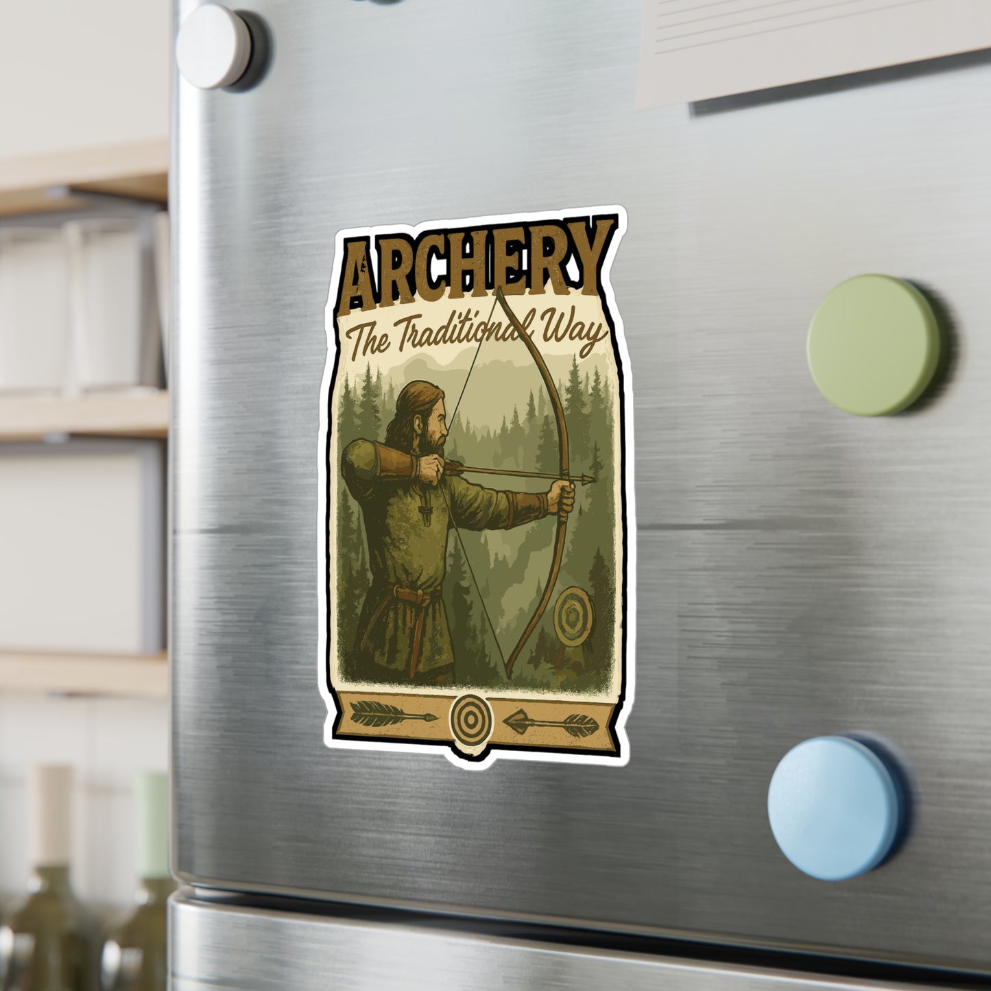 Archery The Traditional Way - Archery Sticker for Laptop, Water Bottle, Gift for Traditional Archers and Bow Enthusiasts