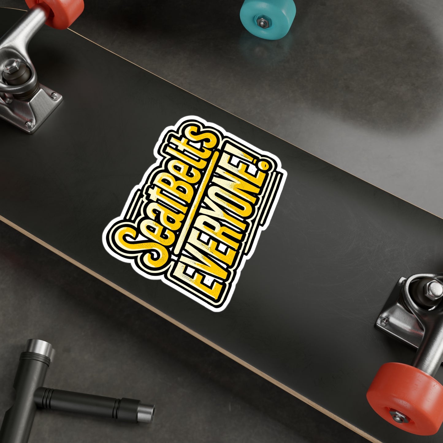 Seatbelts Every One – Schoolbus Sticker for Laptop or Water Bottle | Vinyl Driver Decal | Schoolbus Gift for Bus Drivers