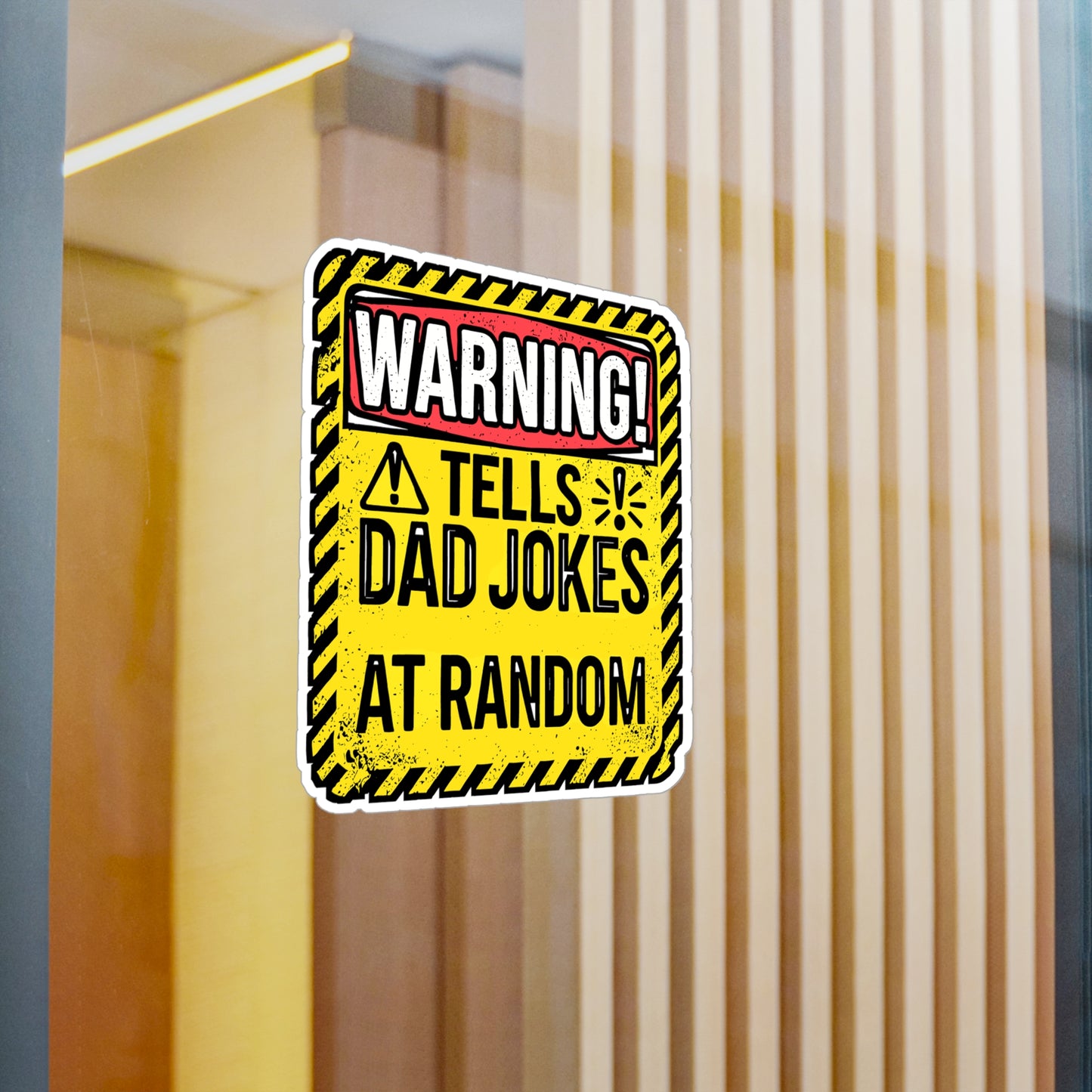 Warning: Tells Dad Jokes – Funny Dad Joke Sticker for Laptop & Water Bottle | Vinyl Humor Decal, Great Gift Idea