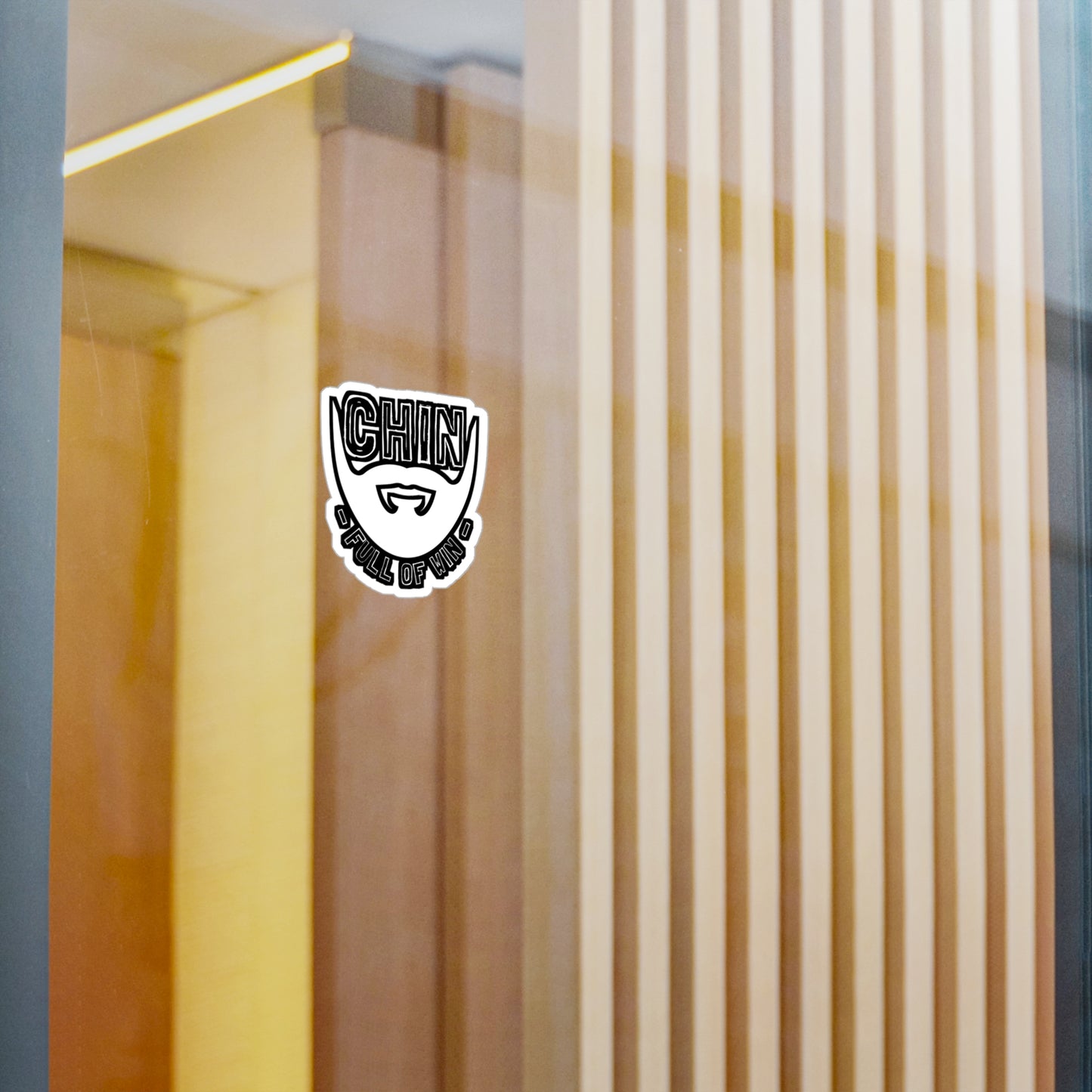 Chin Full Of Win - Beard Sticker for Car Window Laptop Sticker. Water Bottle Sticker, Vinyl Bearded Decal, Man Sticker - Beard Gift