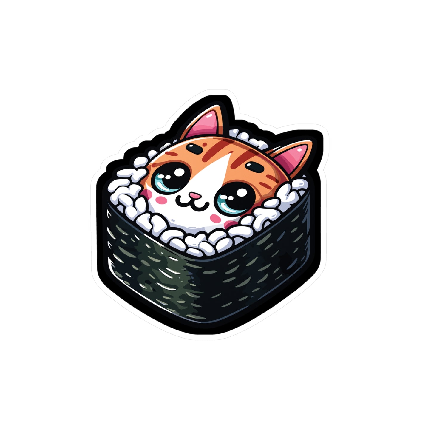 Sushi Cat - Sushi Sticker for Car Laptop Sticker. Water Bottle Sticker, Vinyl Fish Decal, Rolls Sticker - Sushi Gift