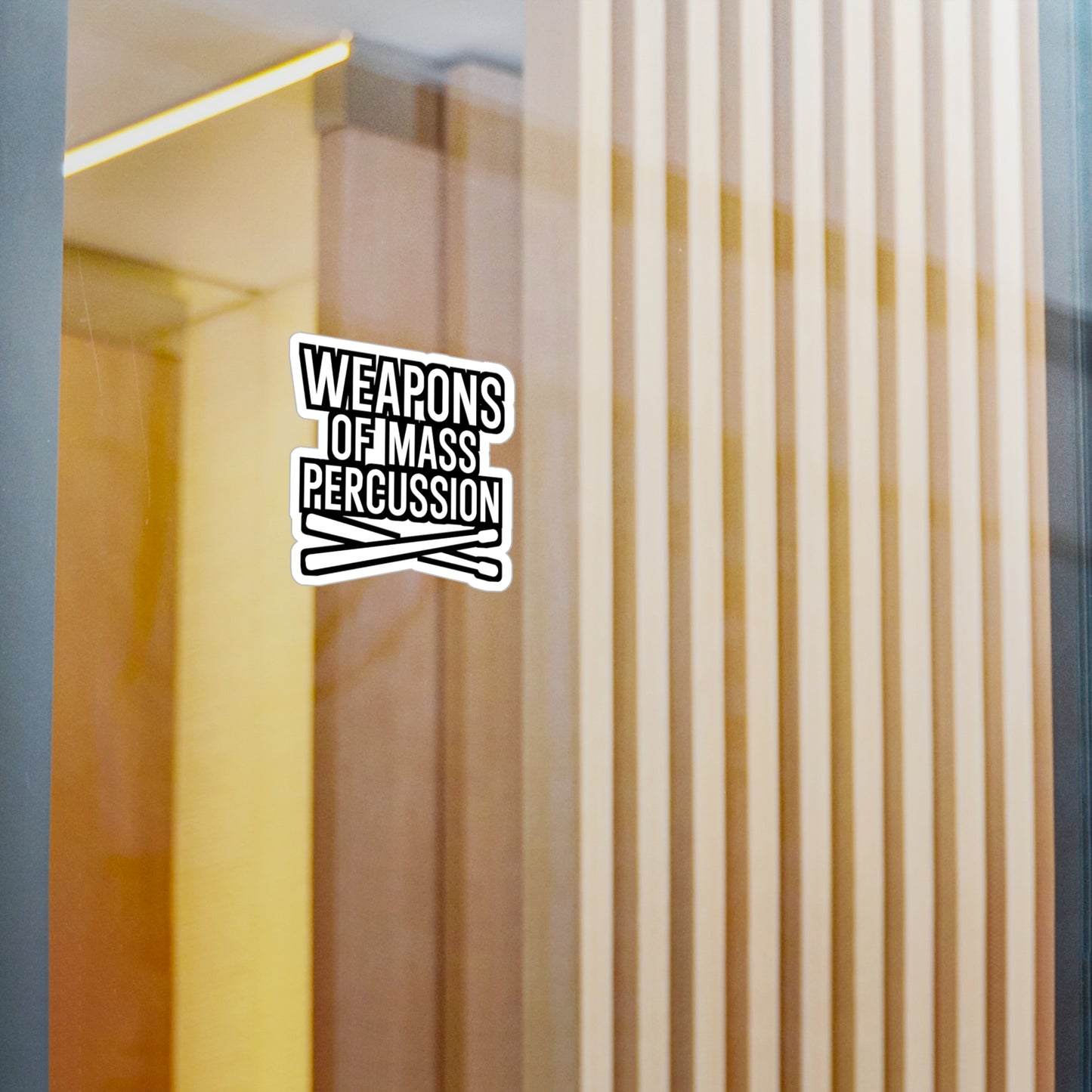 Weapons of mass percussion - Drums Sticker for Wall, Laptop, Window, Truck, Car Drums Gift Vinyl Drummer Decal Sticker