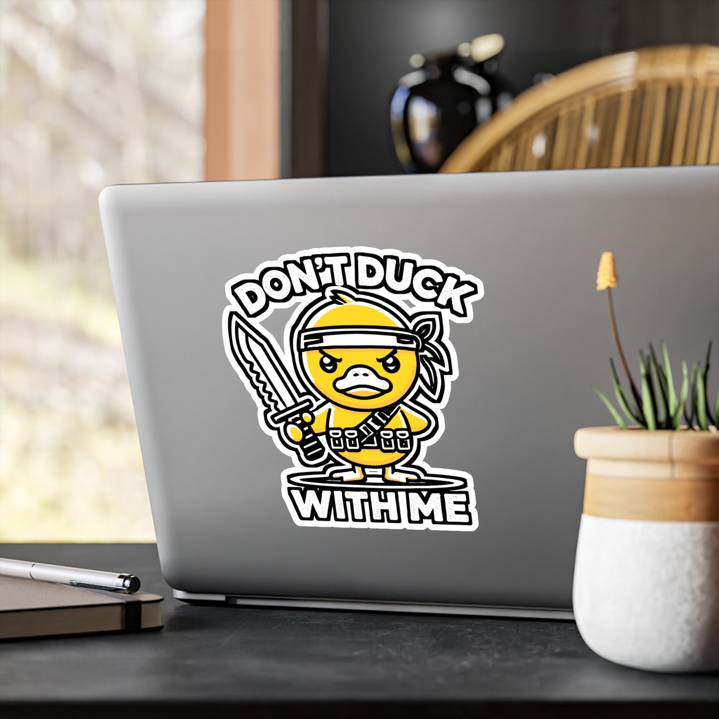 Don't Duck With Me – Rubber Duck Sticker for Laptop or Water Bottle | Vinyl Ducks Decal, Funny Gift for Duck Lovers