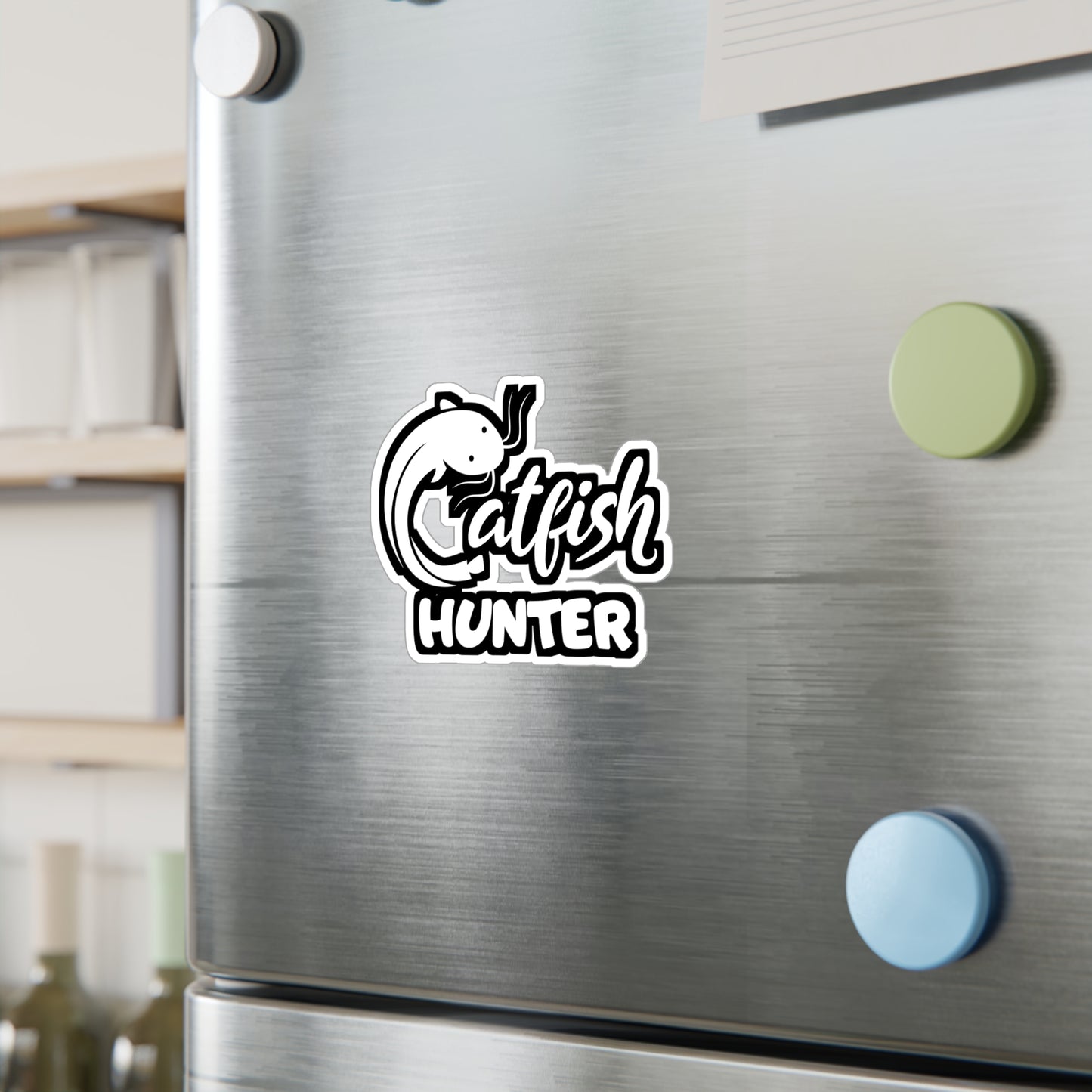 Catfish Hunter - Fishing Sticker for Car Window Laptop Sticker. Water Bottle Sticker, Vinyl Fish Decal, Outdoors Sticker - Fishing Gift