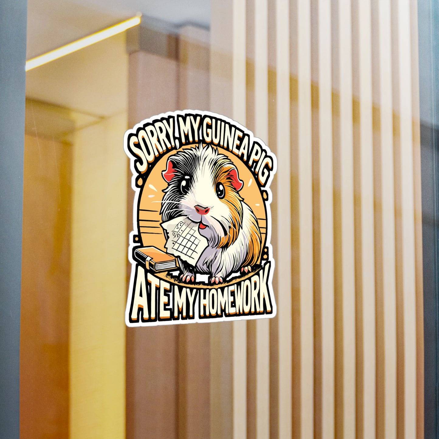 Sorry My Guinea Pig Ate My Homework – Funny Guinea Pig Sticker for Laptop or Water Bottle | Vinyl Decal & Small Pet Lover Gift