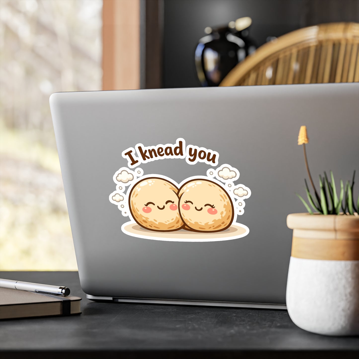 Baking Sticker “I Knead You” Funny Sourdough Baker Design, Waterproof Vinyl Decals for Laptop, Water Bottle