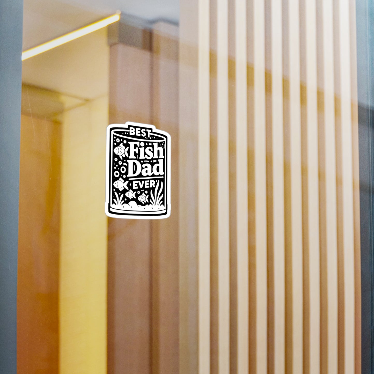 Best Fish Dad Ever - Aquarist Sticker for Window Laptop Sticker. Water Bottle Sticker, Vinyl Aquarium Decal - Aquarist Gift