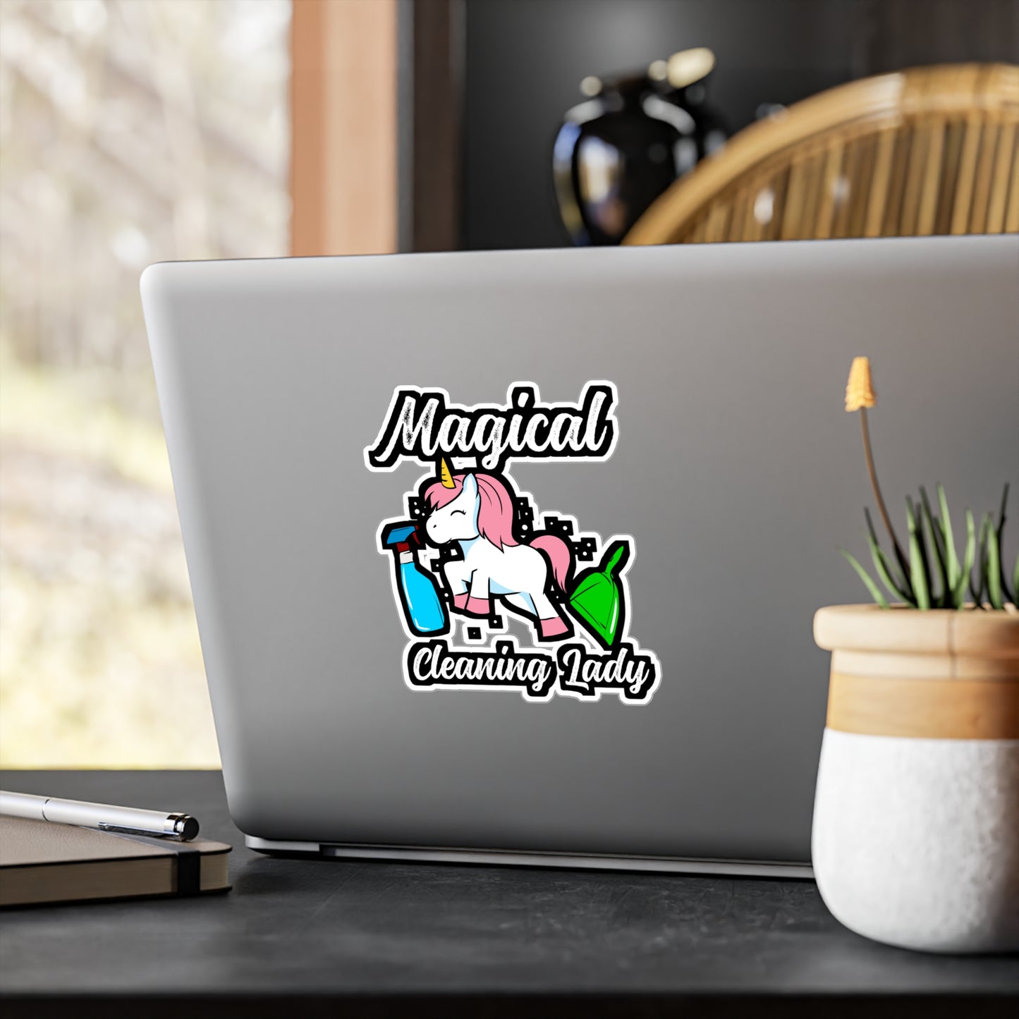 Unicorn cleaning lady - Housekeeping Sticker for Laptop Sticker. Water Bottle Sticker, Vinyl Housekeeper Decal - Housekeeping Gift