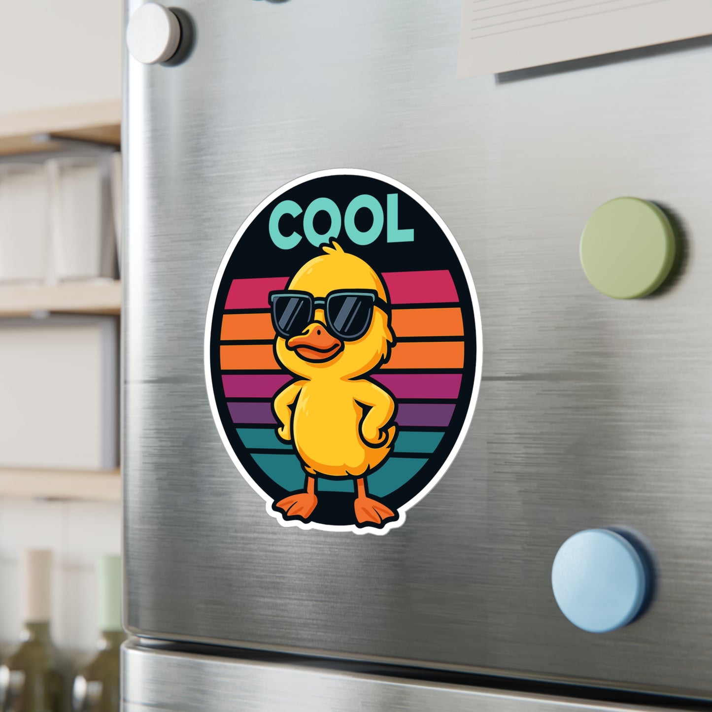 Cool Duck With Sunglasses - Duckling Sticker for Laptop & Water Bottle - Funny Gift for Kids & Animal Lovers