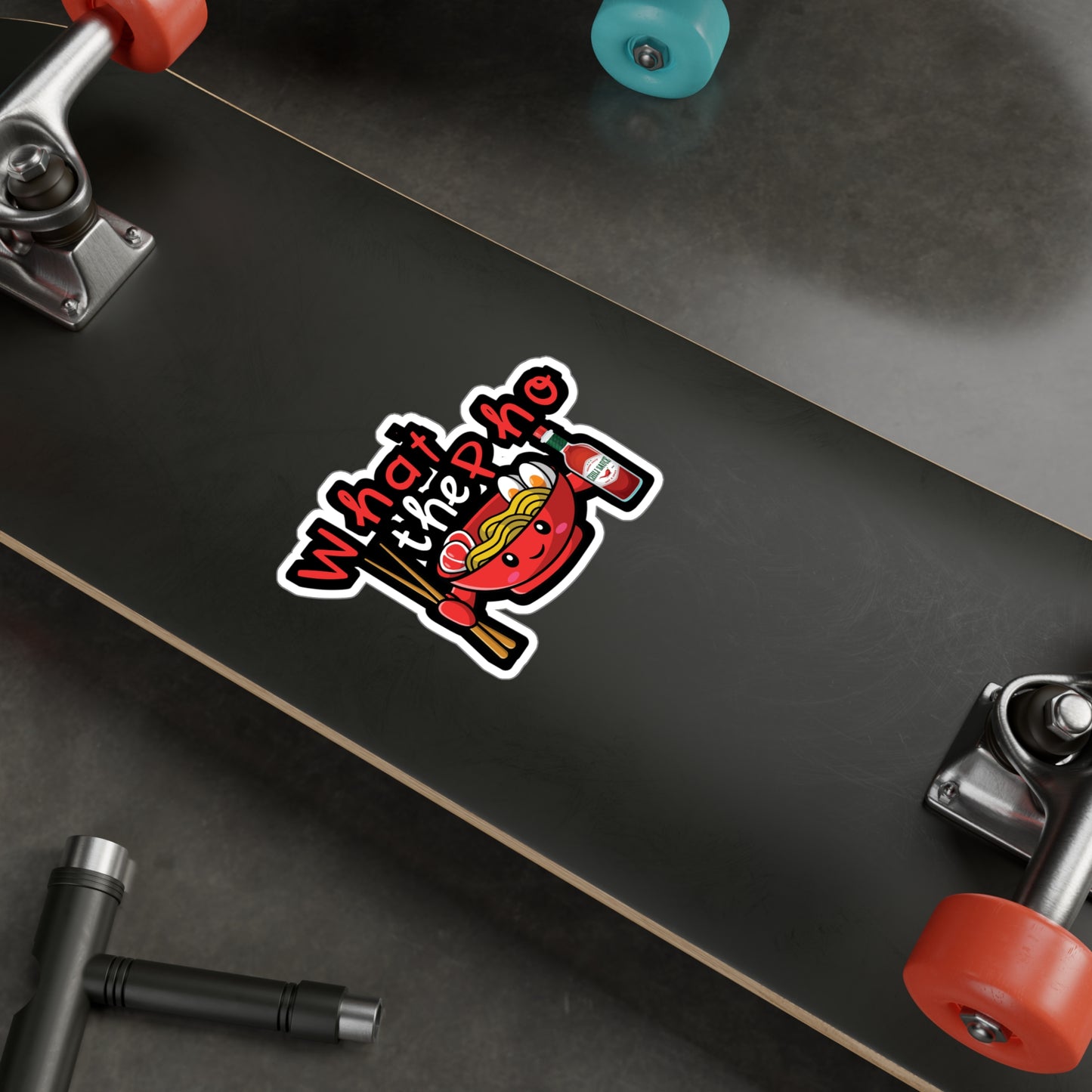 What The Pho - Japanese Sticker for Wall, Laptop, Window, Truck, Car Japanese Gift Vinyl Food Decal Sticker