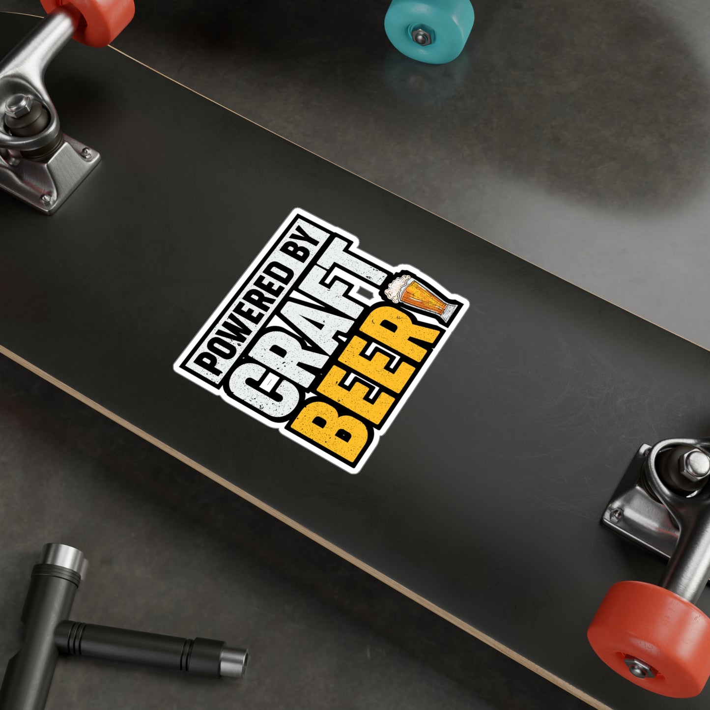 Powered by Craft Beer - Beer Sticker for Car Window Laptop Sticker. Water Bottle Sticker, Vinyl Alcohol Decal, Drinking Sticker - Beer Gift