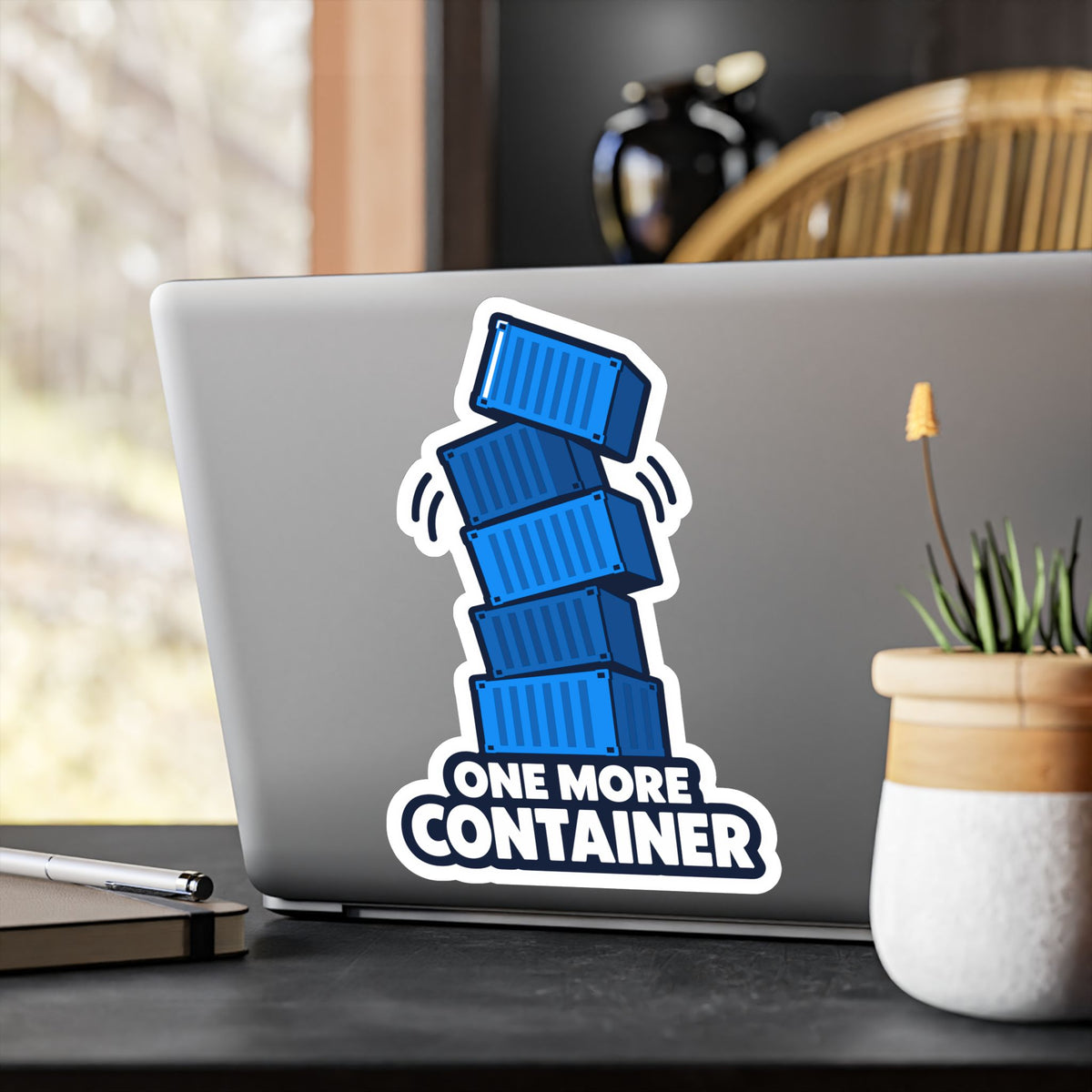 tech Sticker - One More Container, Reboot Button and Bandage-Inspired Design, Decorative decals for Laptop and Water Bottle