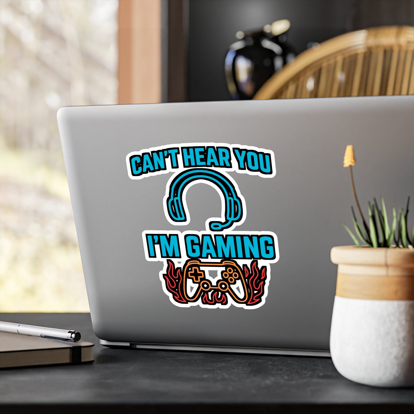Can't Hear You I'm Gaming - Gaming Sticker for Laptop, Water Bottle, Teens & Adults, Fun Gamer Gift Idea