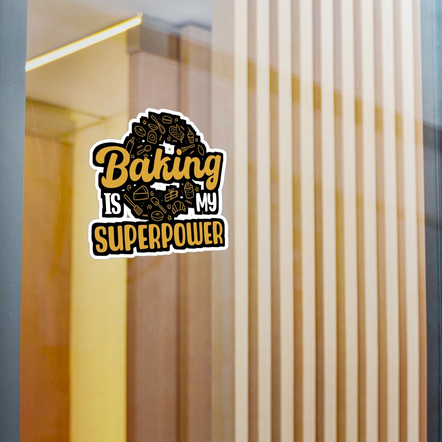 Baking Is My Superpower - Baking Sticker for Laptop Sticker. Water Bottle Sticker, Vinyl Cake-decorator Decal - Baking Gift