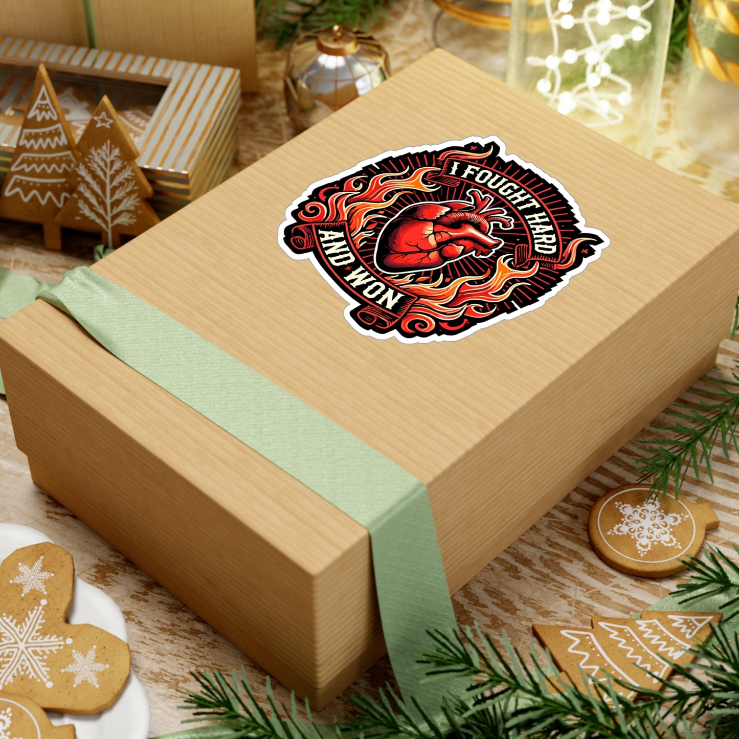 I Fought Hard And Won - Survivor Sticker for Laptop Sticker. Water Bottle Sticker, Vinyl Fighter Decal - Survivor Gift