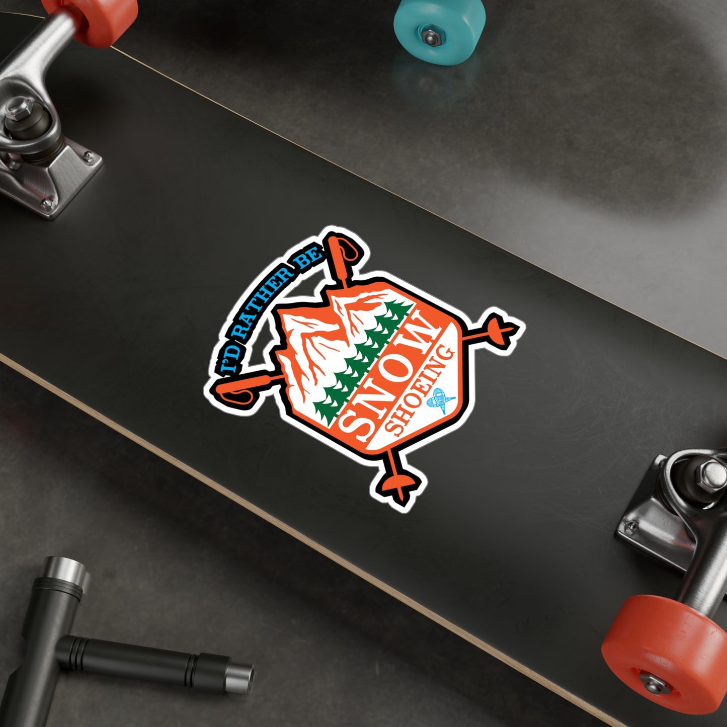 Snow Shoeing - Snowshoe trekking Sticker for Laptop Sticker. Water Bottle Sticker, Vinyl Snowshoe hiker Decal - Snowshoe trekking Gift