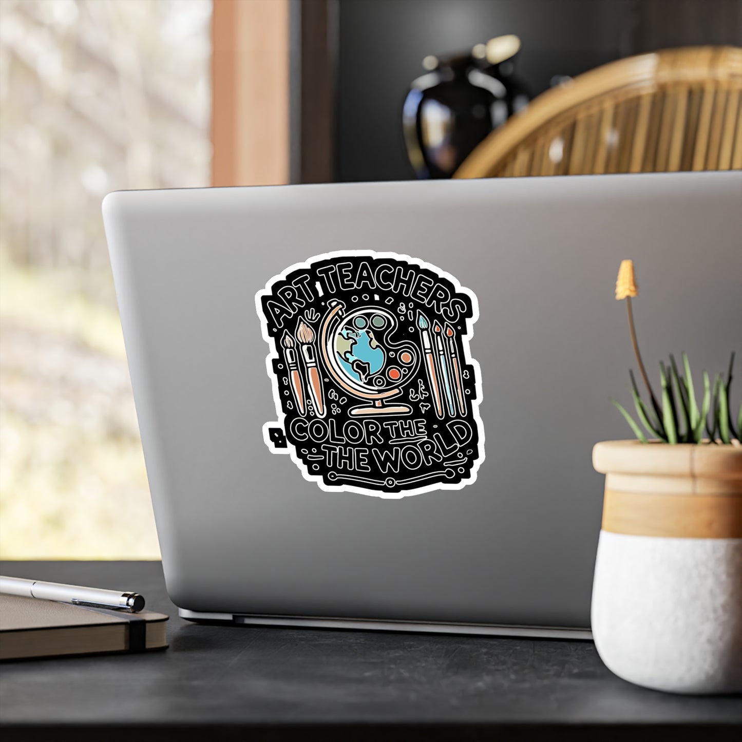 Art Teachers Color The World - Art-teacher Sticker for Laptop Sticker. Water Bottle Sticker, Vinyl Artist Decal - Art-teacher Gift
