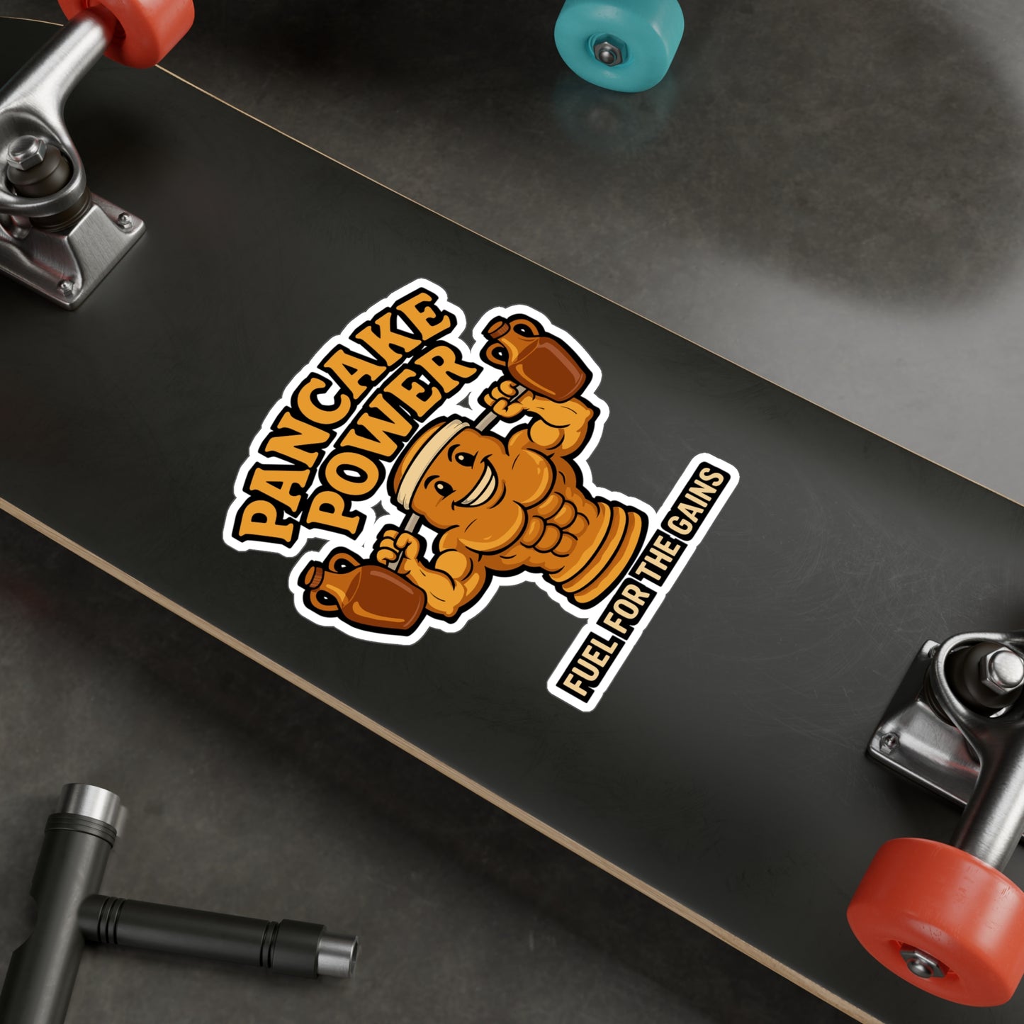 Pancake Power - Bodybuilding Sticker for Gym and Water Bottle - Fitness Motivation for Athletes - Gift Idea for Workout Lovers