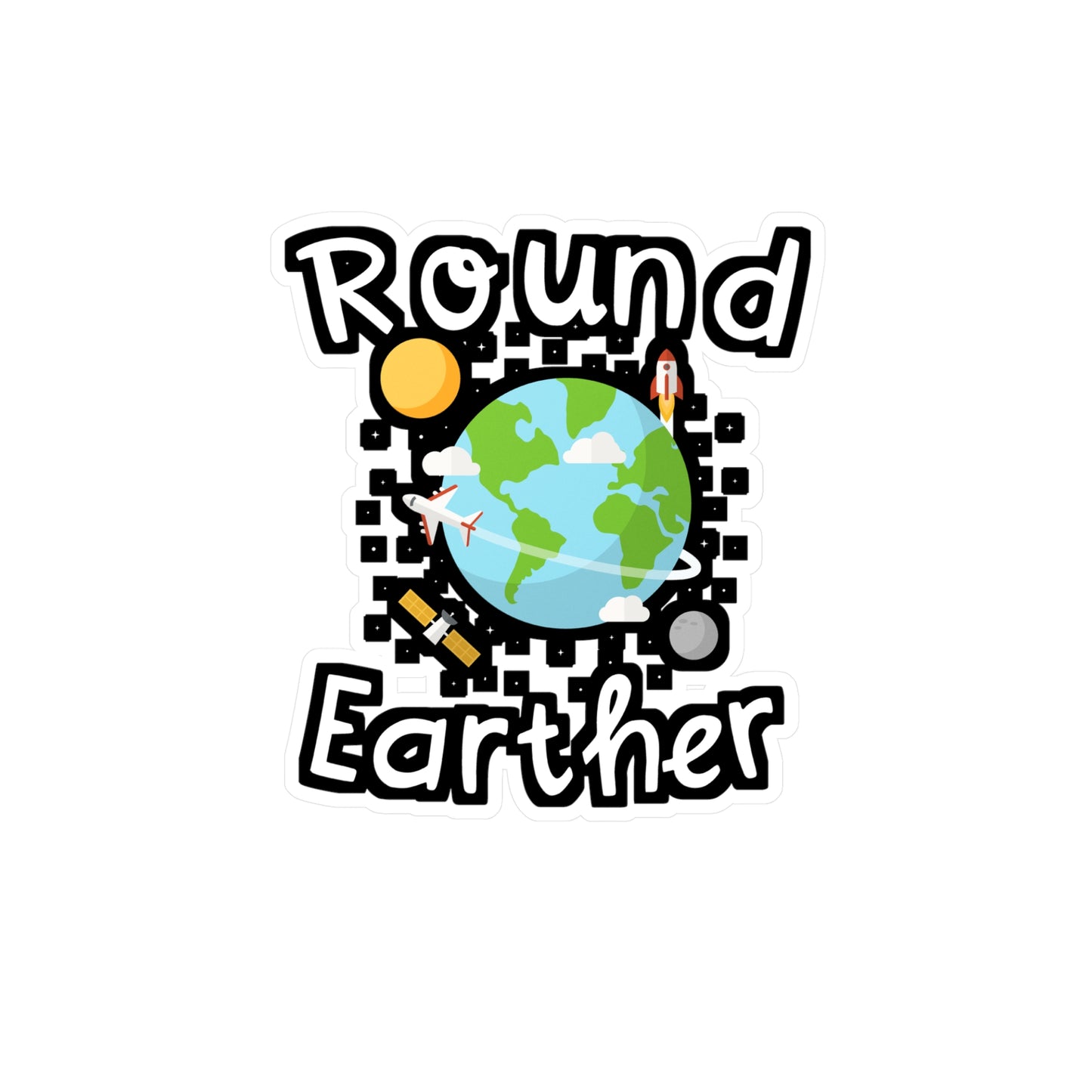 Round Earther - Earth Sticker for Wall, Laptop, Window, Truck, Car Earth Gift Vinyl Nature Decal Sticker