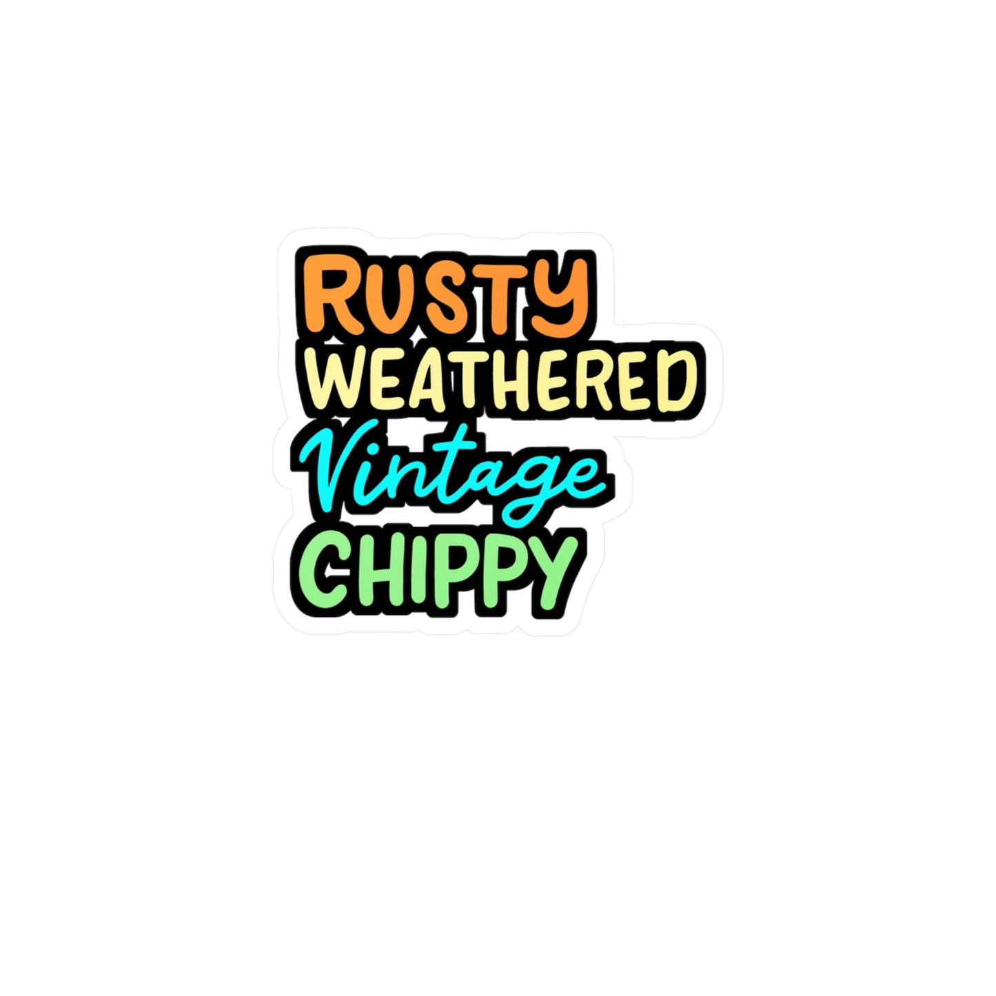 Rusty Weathered Vintage Chippy - Antiquing Sticker for Laptop Sticker. Water Bottle Sticker, Vinyl Antiques Decal - Antiquing Gift