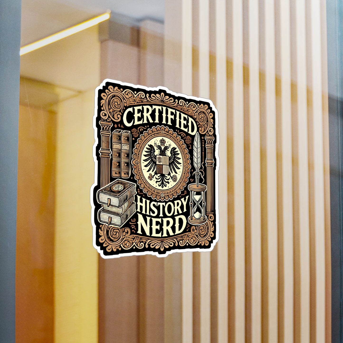 Certified History Nerd - History Sticker for Laptop Sticker. Water Bottle Sticker, Vinyl Nerd Decal - History Gift