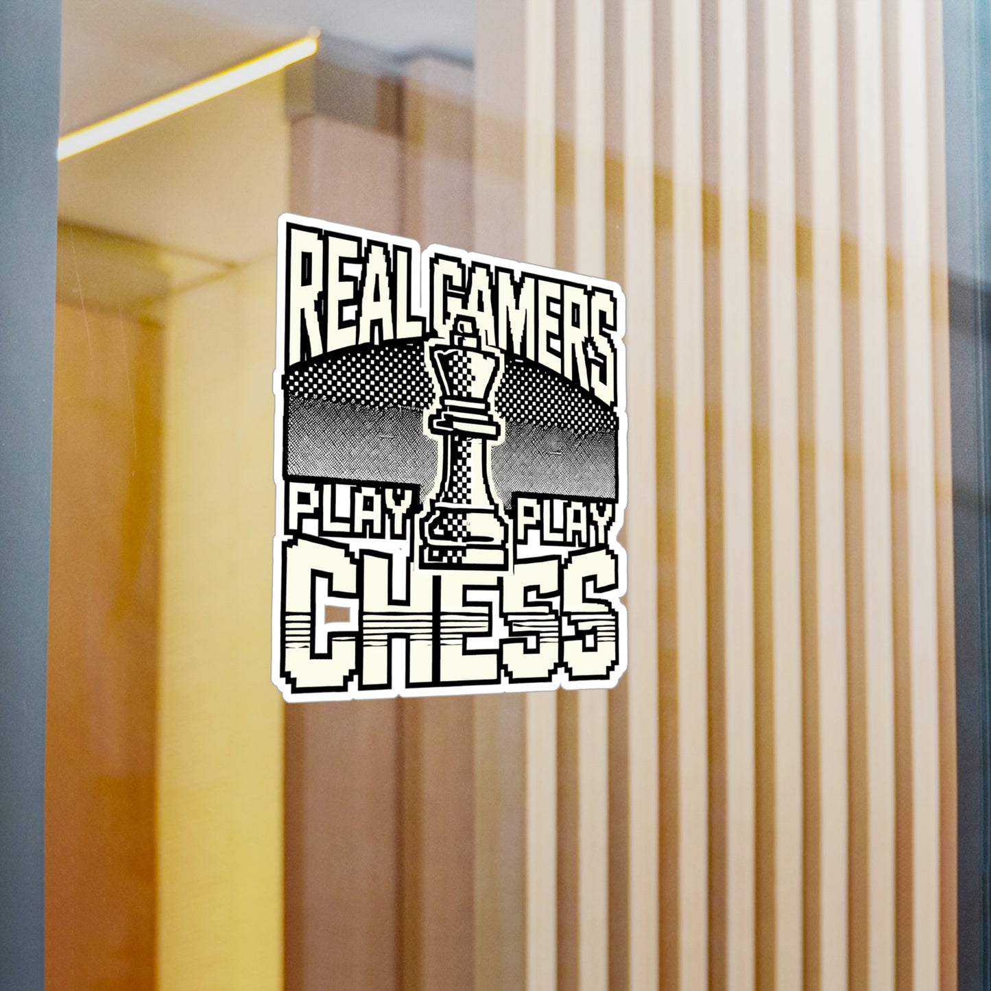 Real Gamers Play Chess – Vinyl Gaming Decal for Car, Laptop & Water Bottle | Chess Gift, Chess Moves Sticker