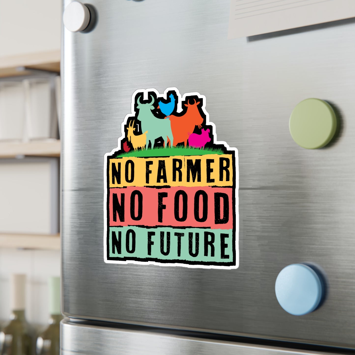 Nor Farmer No Food - Farmer Sticker for Car Window Laptop Sticker. Water Bottle Sticker, Vinyl Farm Decal, Farming Sticker - Farmer Gift