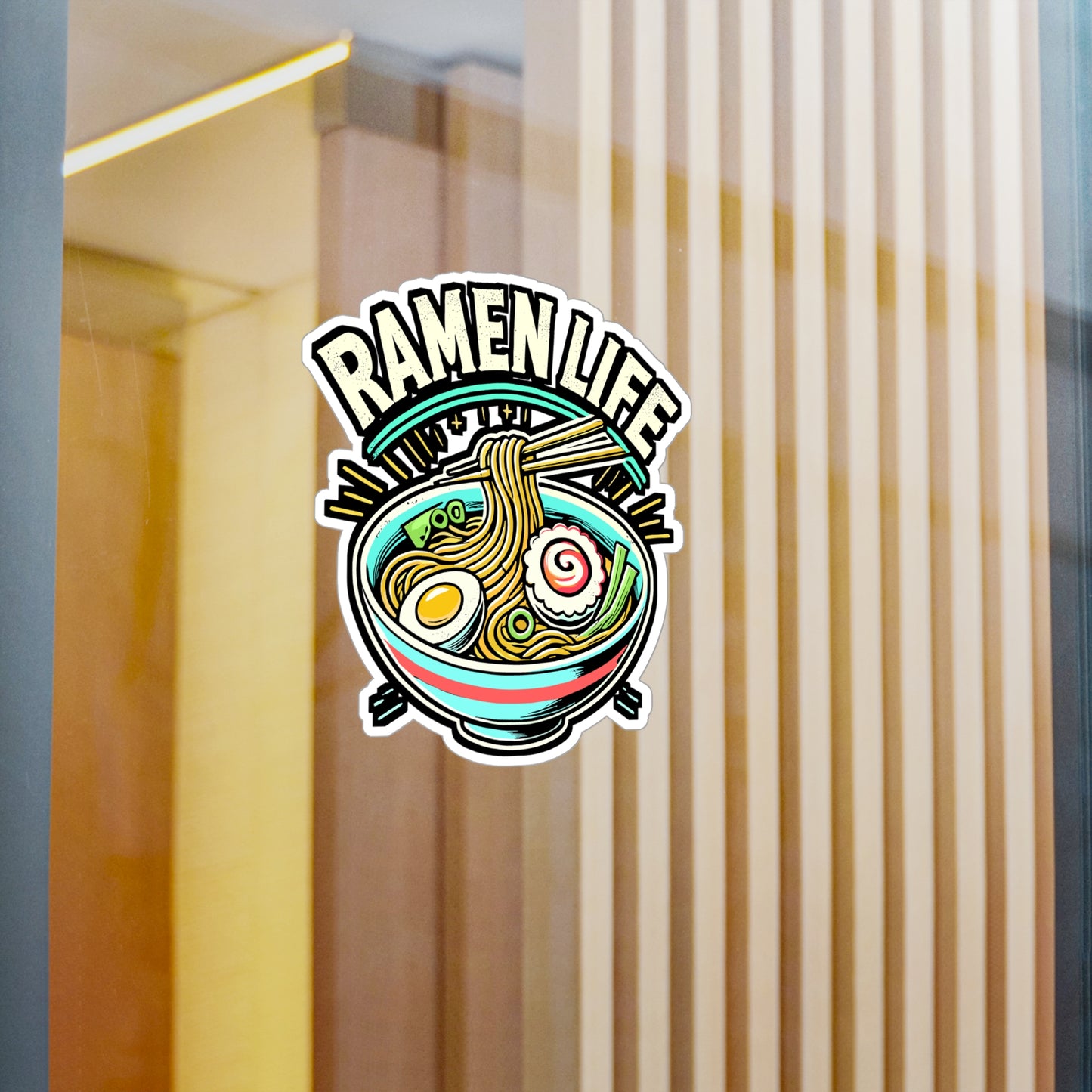 Ramen Life – Funny Ramen Noodles Sticker for Car, Laptop, Water Bottle, Window | Cute Vinyl Decal for Food Lovers, Anime Fans, Slurping Gift Idea, Japanese Accessory