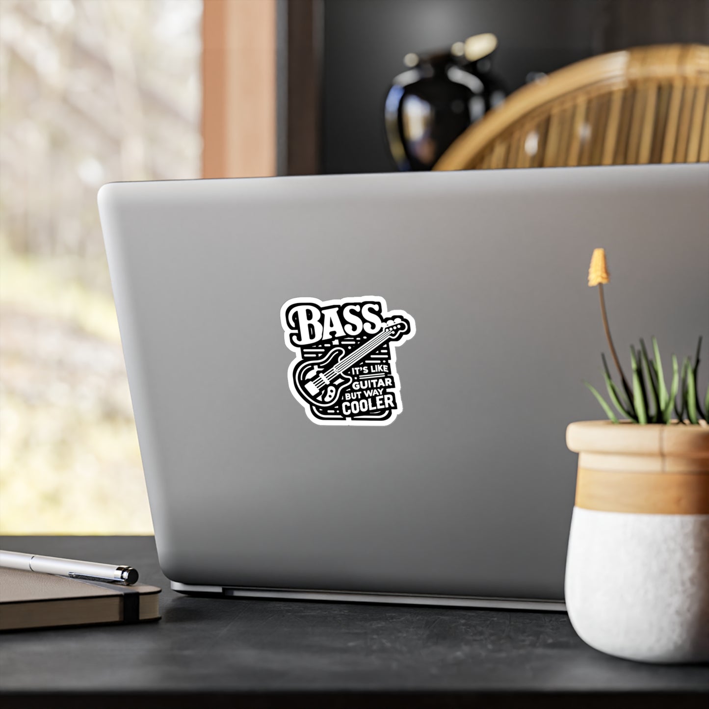 Bass It's Like A Guitar But Way Cooler - Relax Sticker for Car Laptop Sticker. Water Bottle Sticker, Vinyl Bass player Decal - Relax Gift