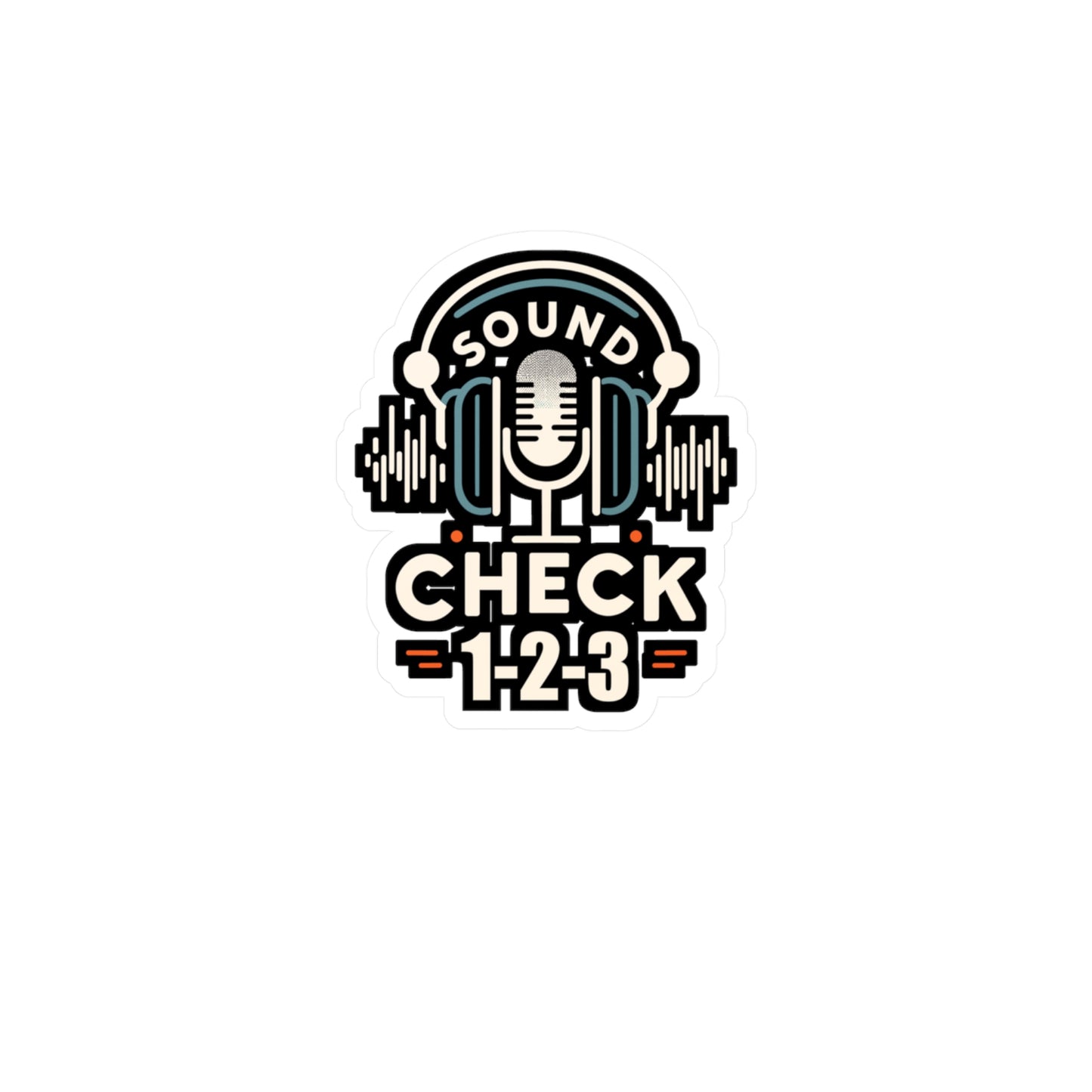 Sound check, 1-2-3 - Audio-engineer Sticker for Car Laptop Sticker. Water Bottle Sticker, Vinyl Monitor Decal - Audio-engineer Gift