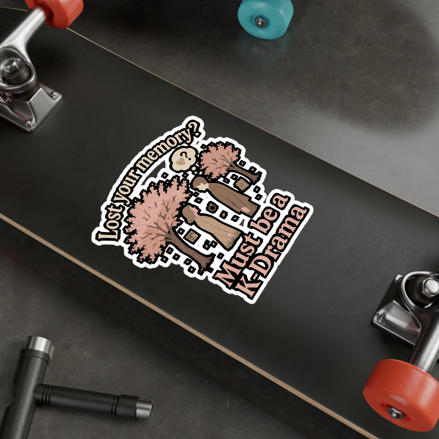 Korean Drama Sticker – "Lost Your Memory? Must Be a K-drama" Decals, Waterproof Vinyl, for Laptop & Water Bottle, English Subtitles Love Story Fans