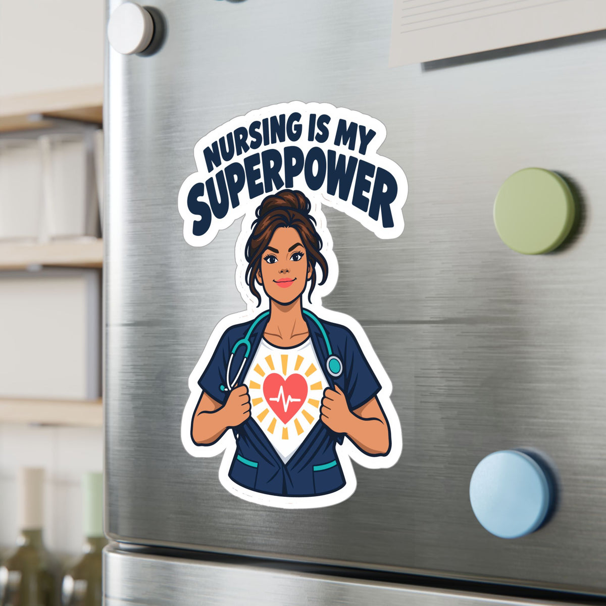 Nurse Sticker – Nursing Is My Superpower Decals for Laptop, Water Bottle, Waterproof Vinyl Gift for Nursing Student