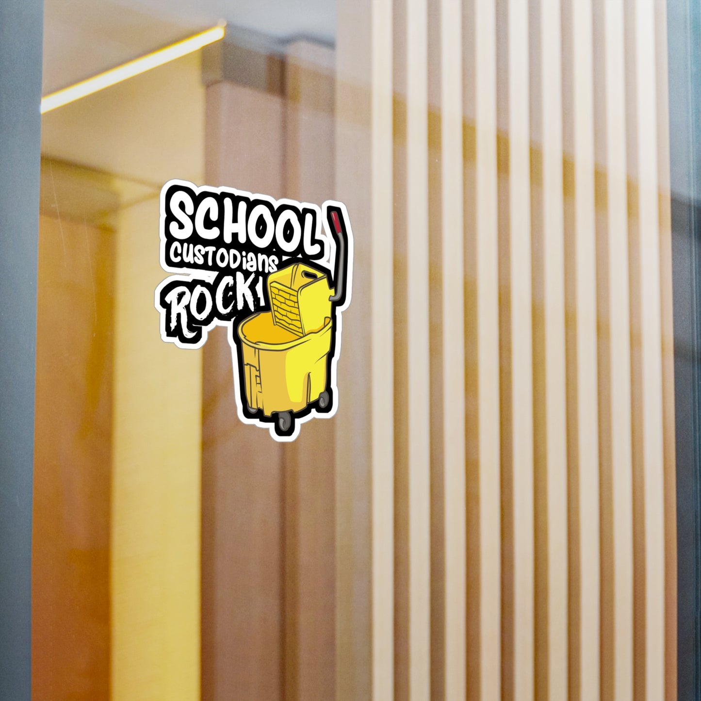 School Custodians Rock Janitor | Custodian Sticker | Housekeeping Decals | Housekeeper Laptop Sticker | Custodian Gift | Housekeeping Gift