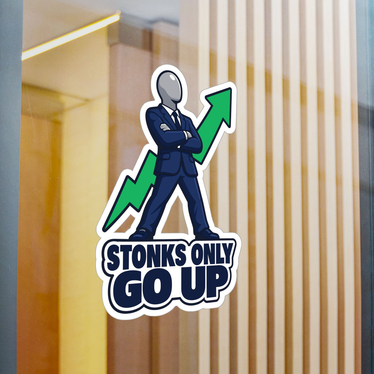 Day Trading Sticker - Stonks Only Go Up Decals for Stock Market Traders and Forex Fans, Laptop or Water Bottle Decor