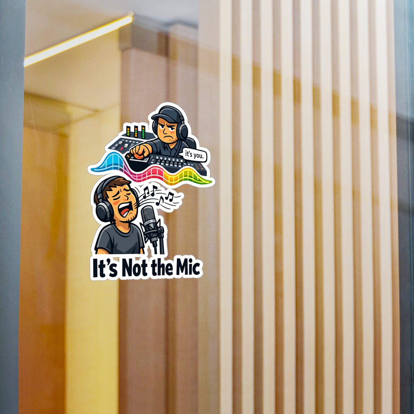 Audio Engineer Sticker “It’s Not the Mic” Funny Sound Engineer Decals Waterproof Vinyl for Laptop, Water Bottle Audio Technician Monitor Humor