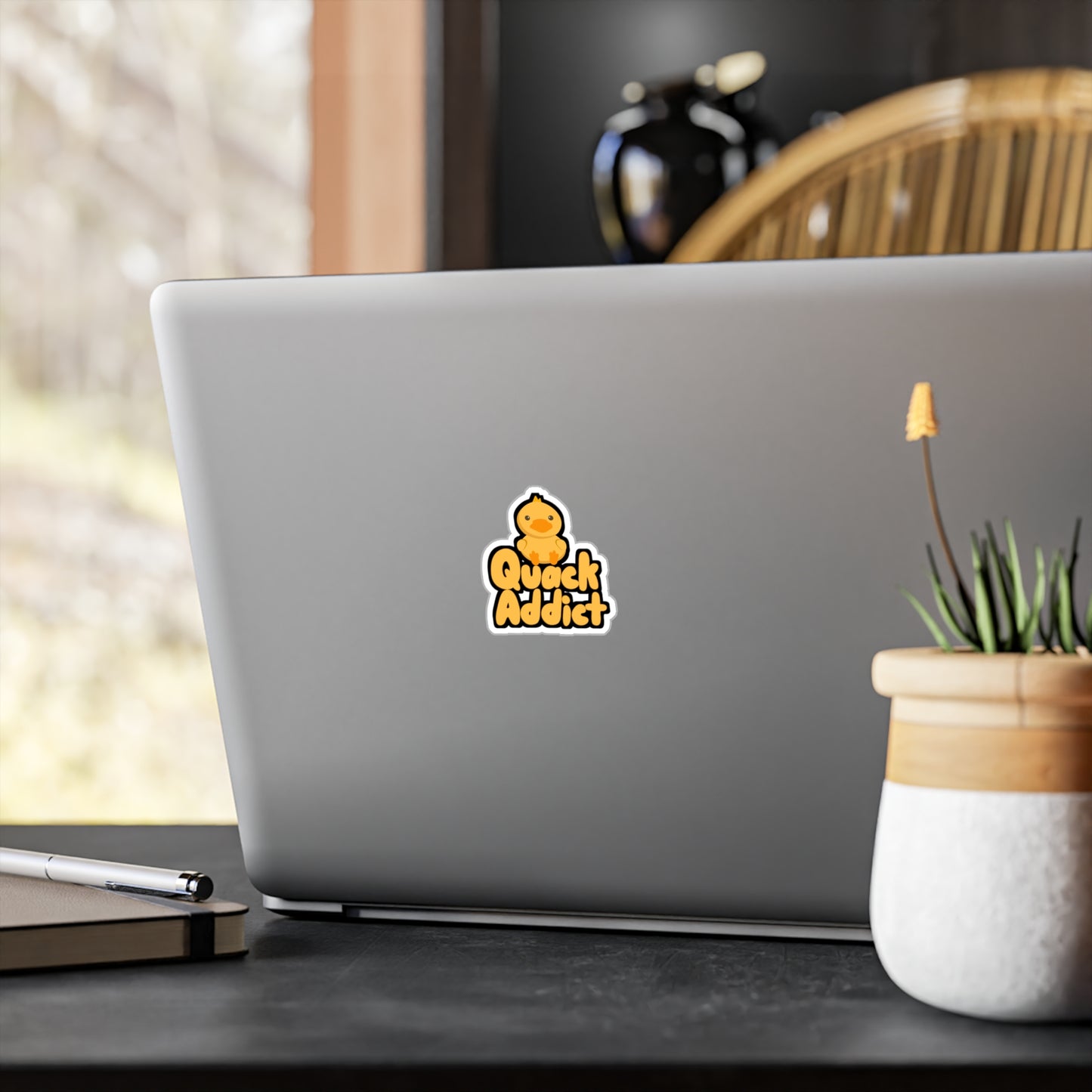 Quack Addict - Quack Sticker for Wall, Laptop, Window, Truck, Car Quack Gift Vinyl Rubber duck Decal Sticker