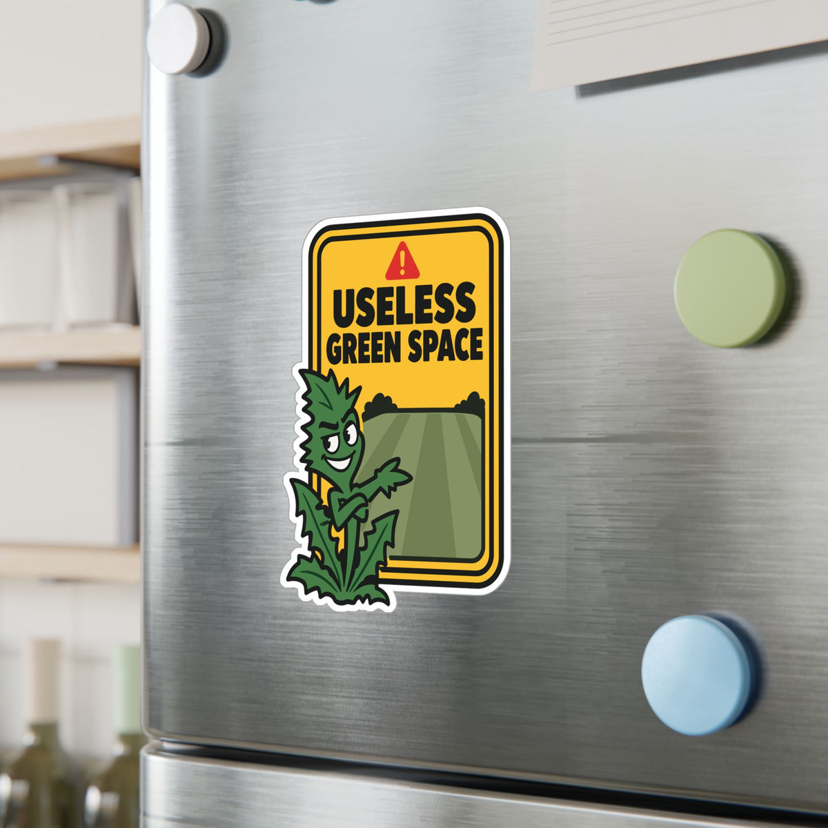 Plants Sticker - Useless Green Space Dandelion Design, Nature-Inspired Decals for Laptop or Water Bottle, Friendship Gift